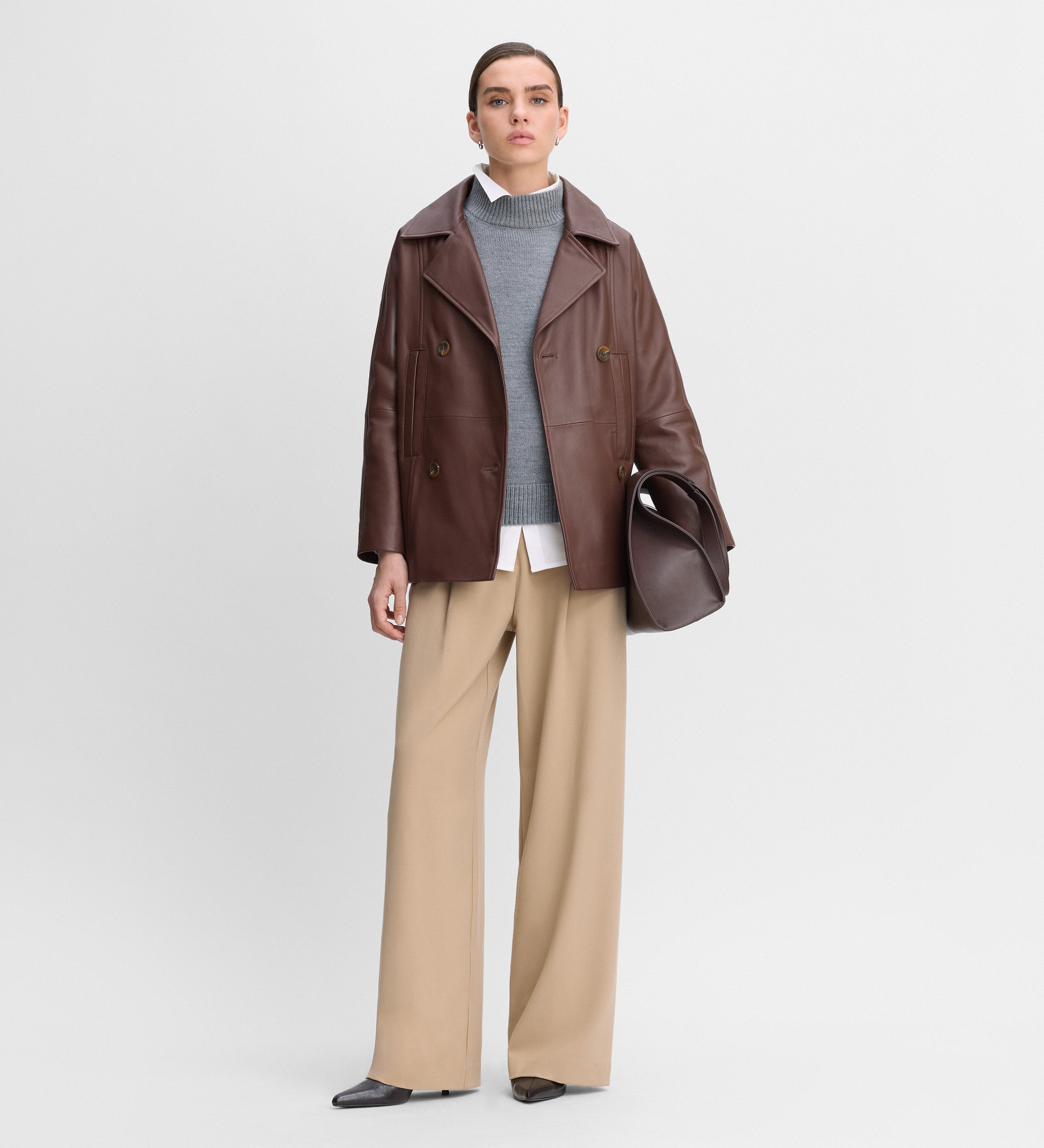 Chaquetón napa cruzado
