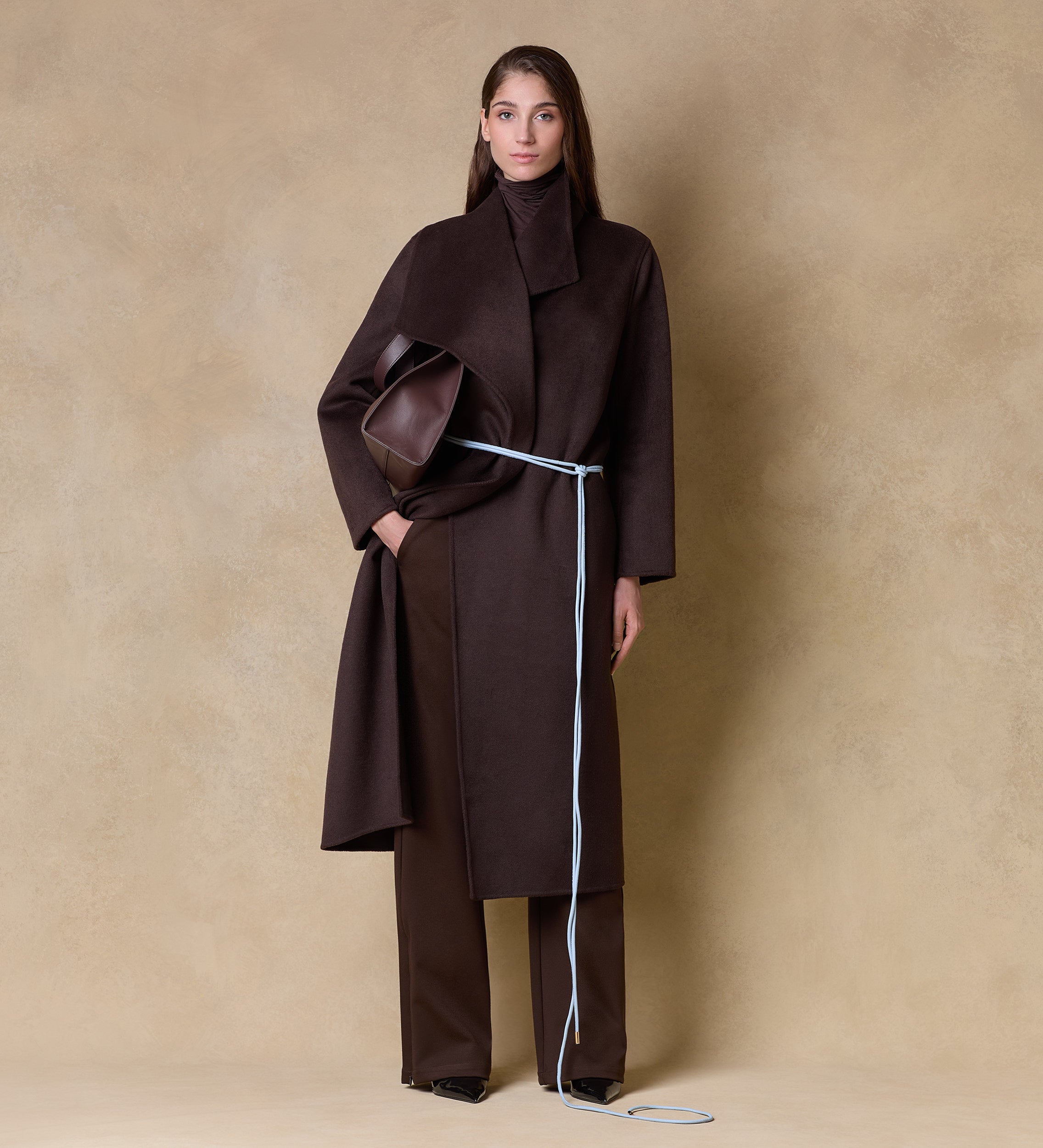 Manteau long double face
