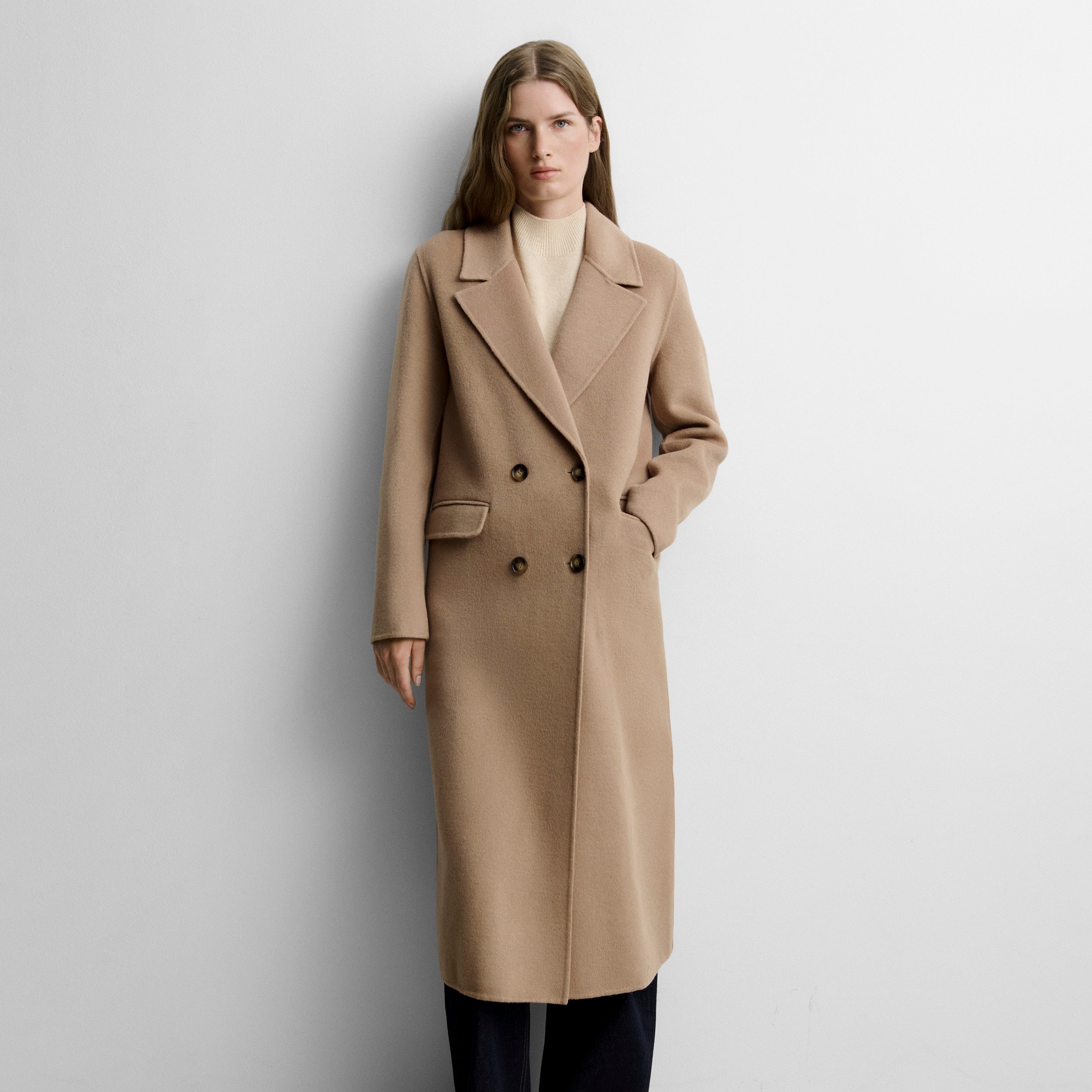 Manteau long double face
