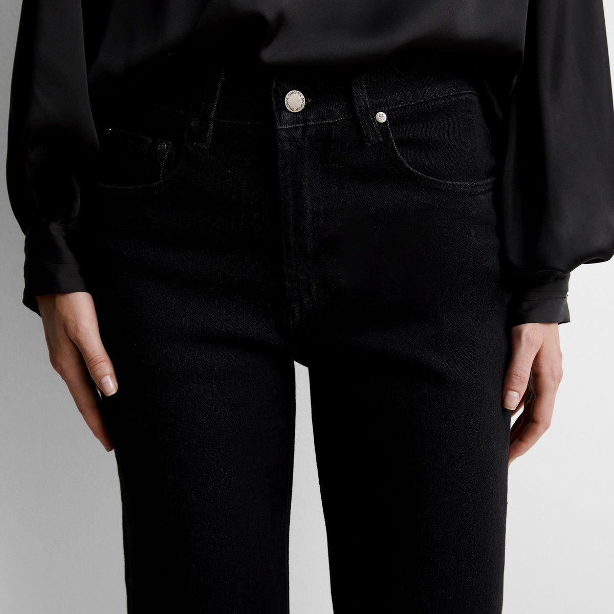 Straight cotton twill pants