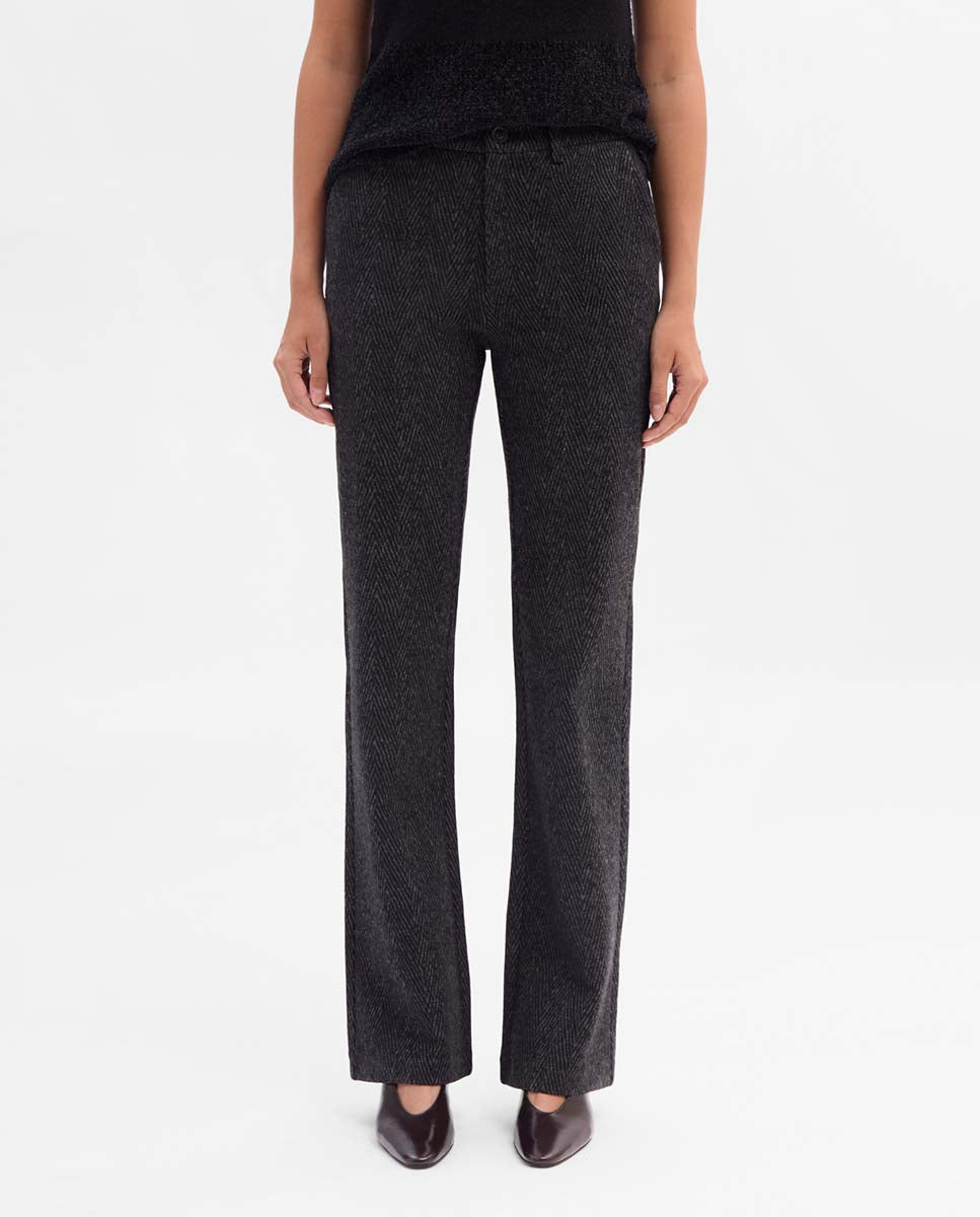 Pantalon droit à chevrons