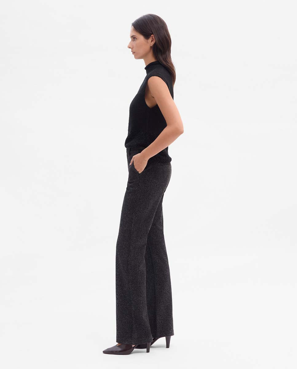 Pantalon droit à chevrons