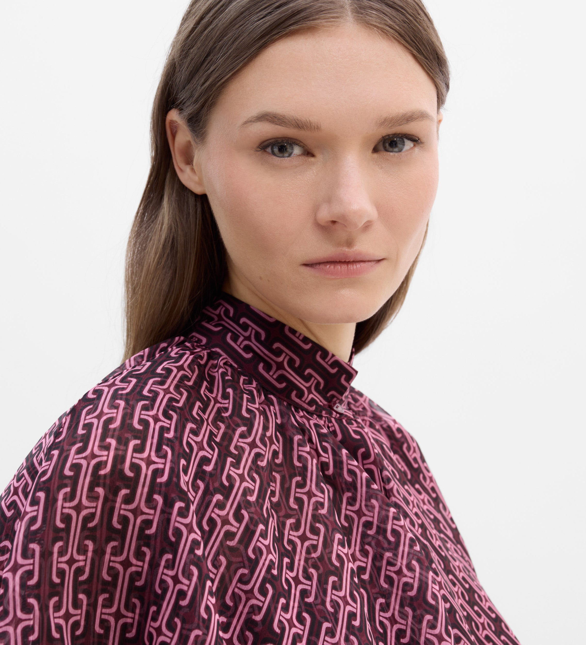Printed cape blouse