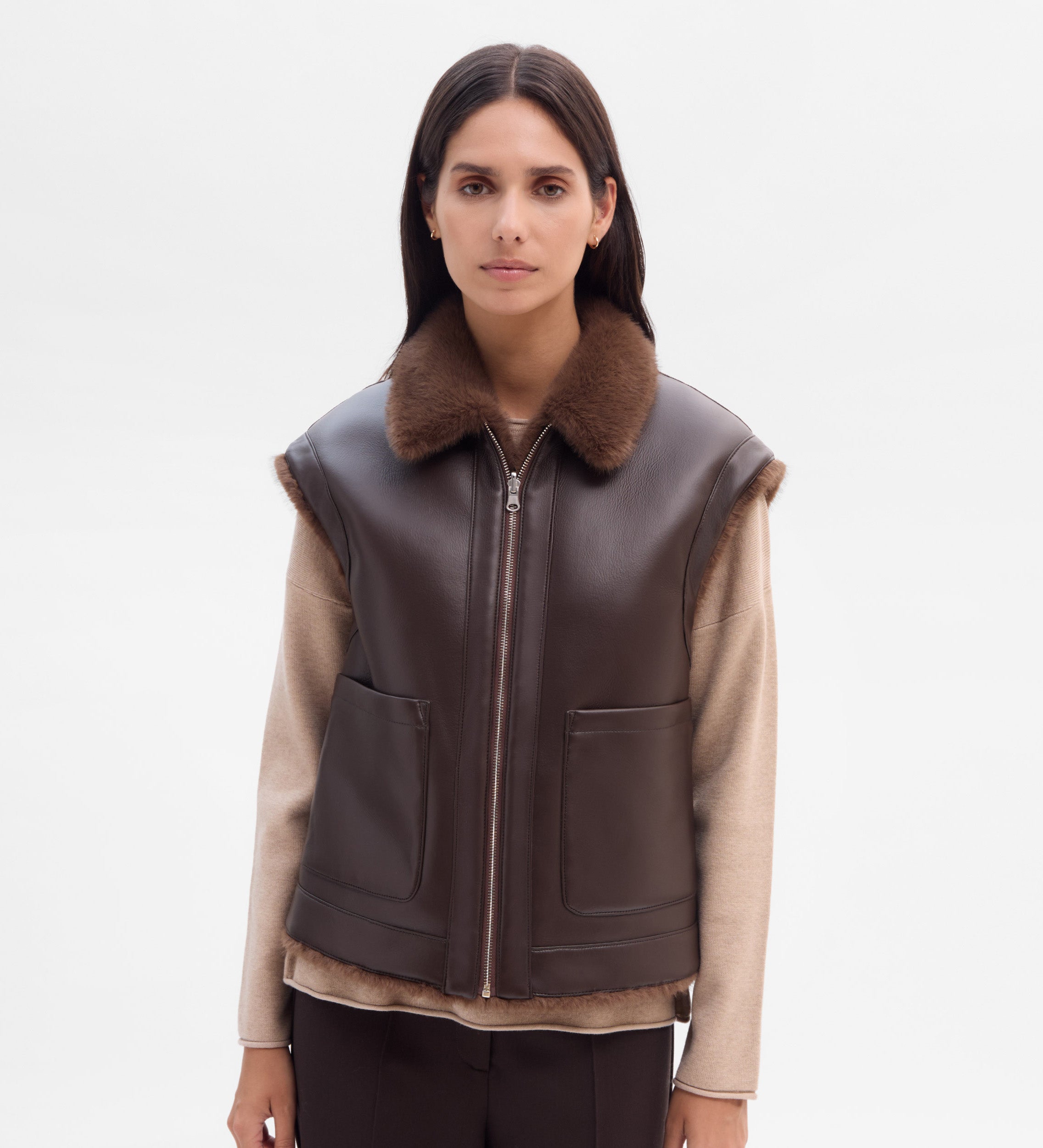 Gilet court réversible
