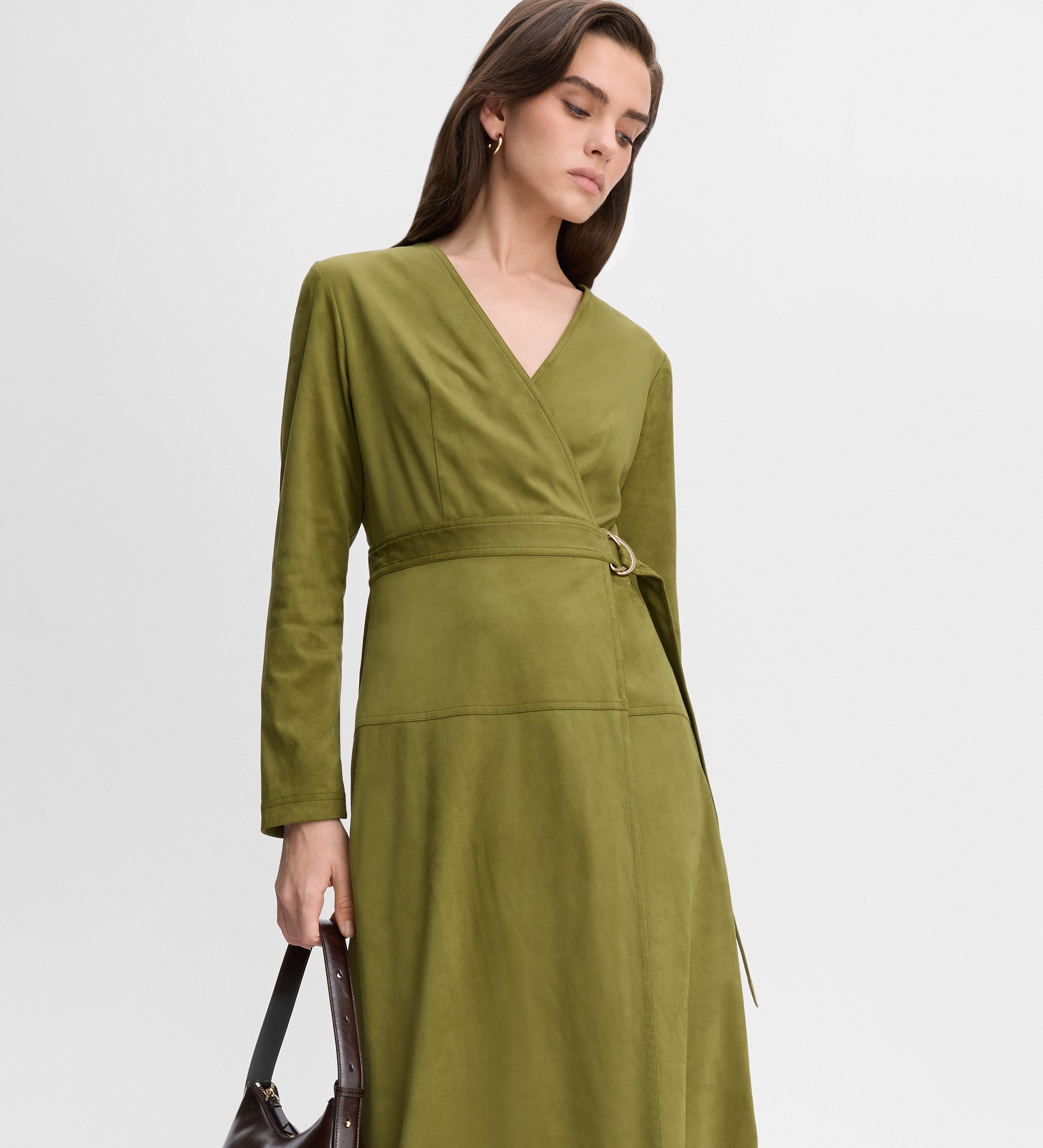 Robe en daim avec ceinture