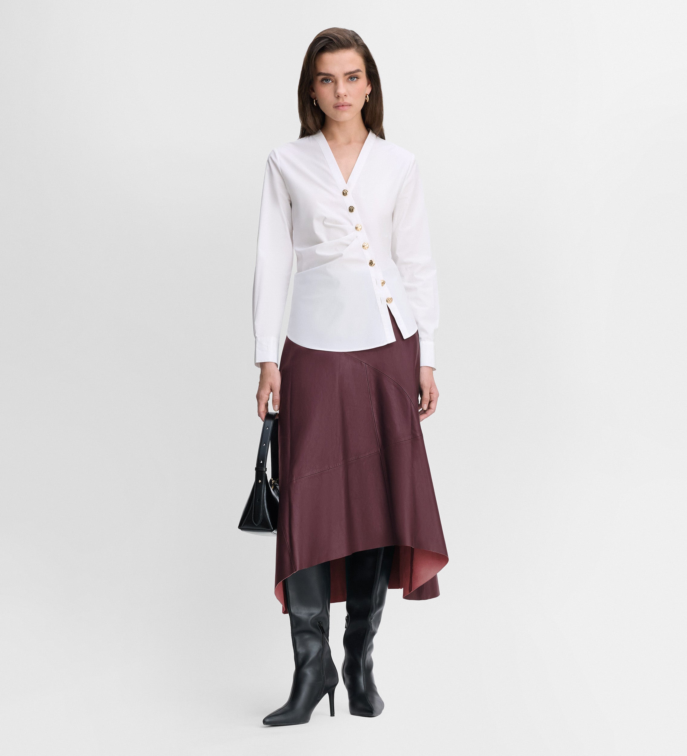 Button-down fitted blouse