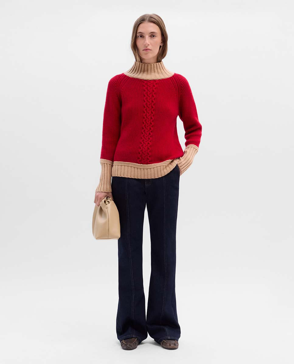 Pull bicolore à huit motifs