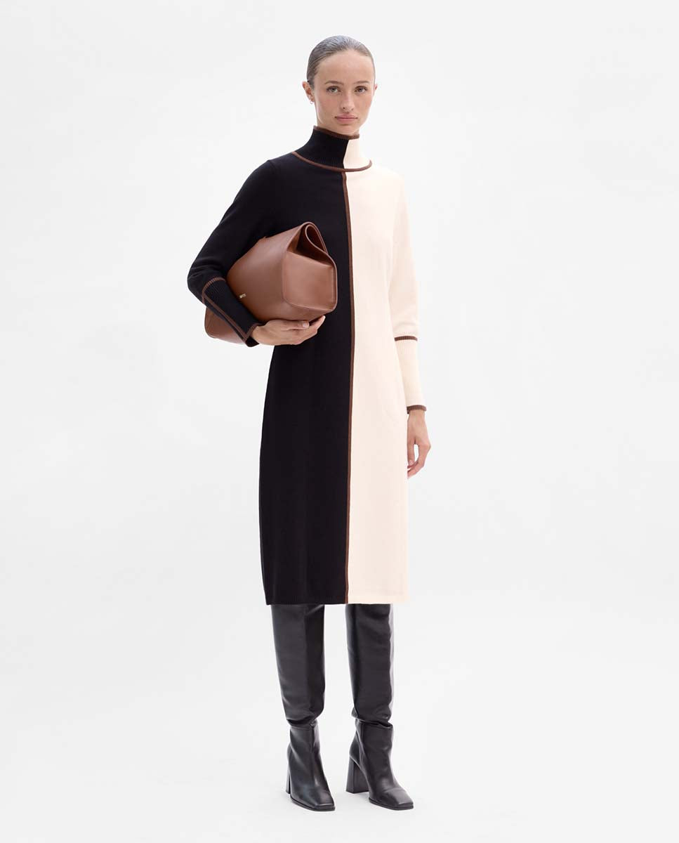 Robe en maille bicolore