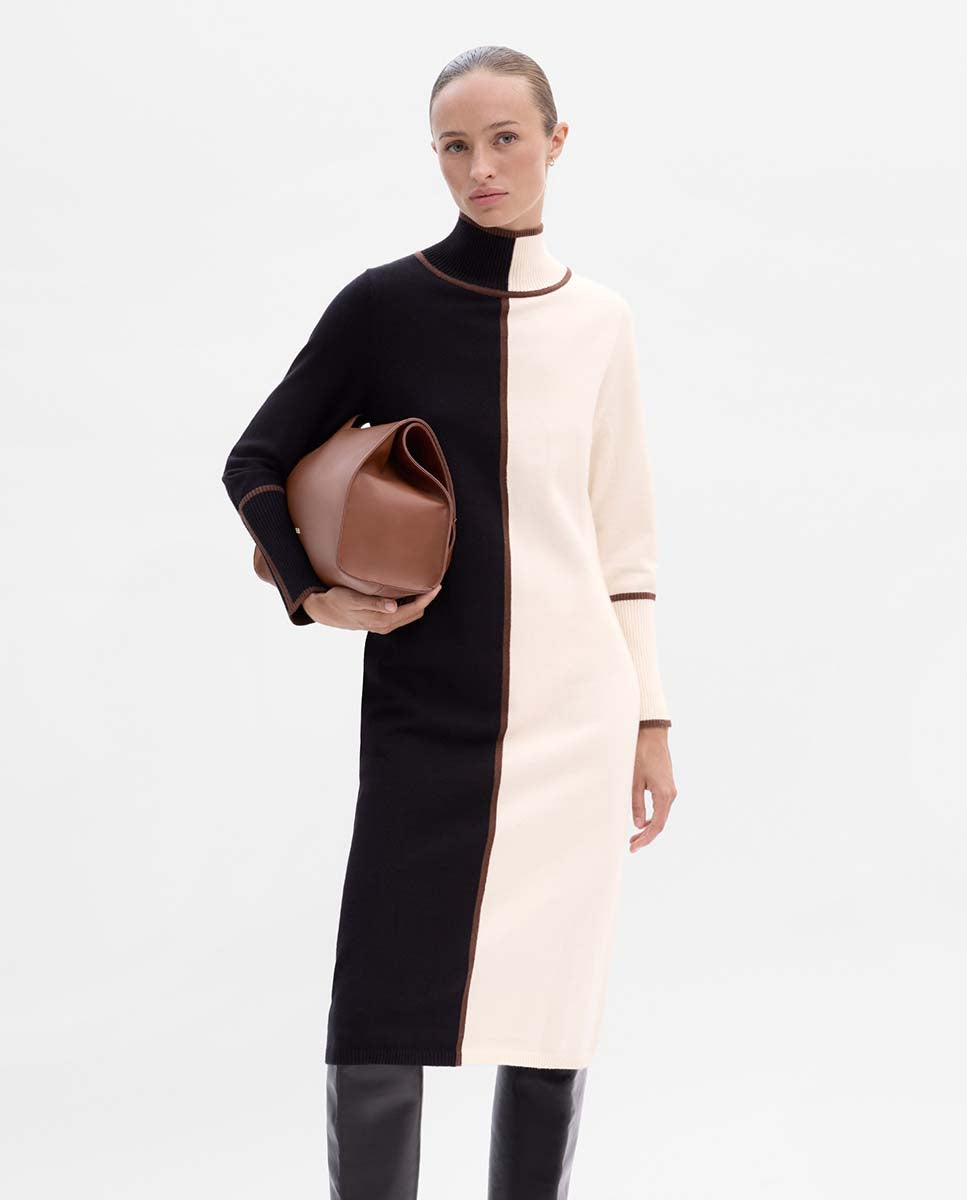 Robe en maille bicolore