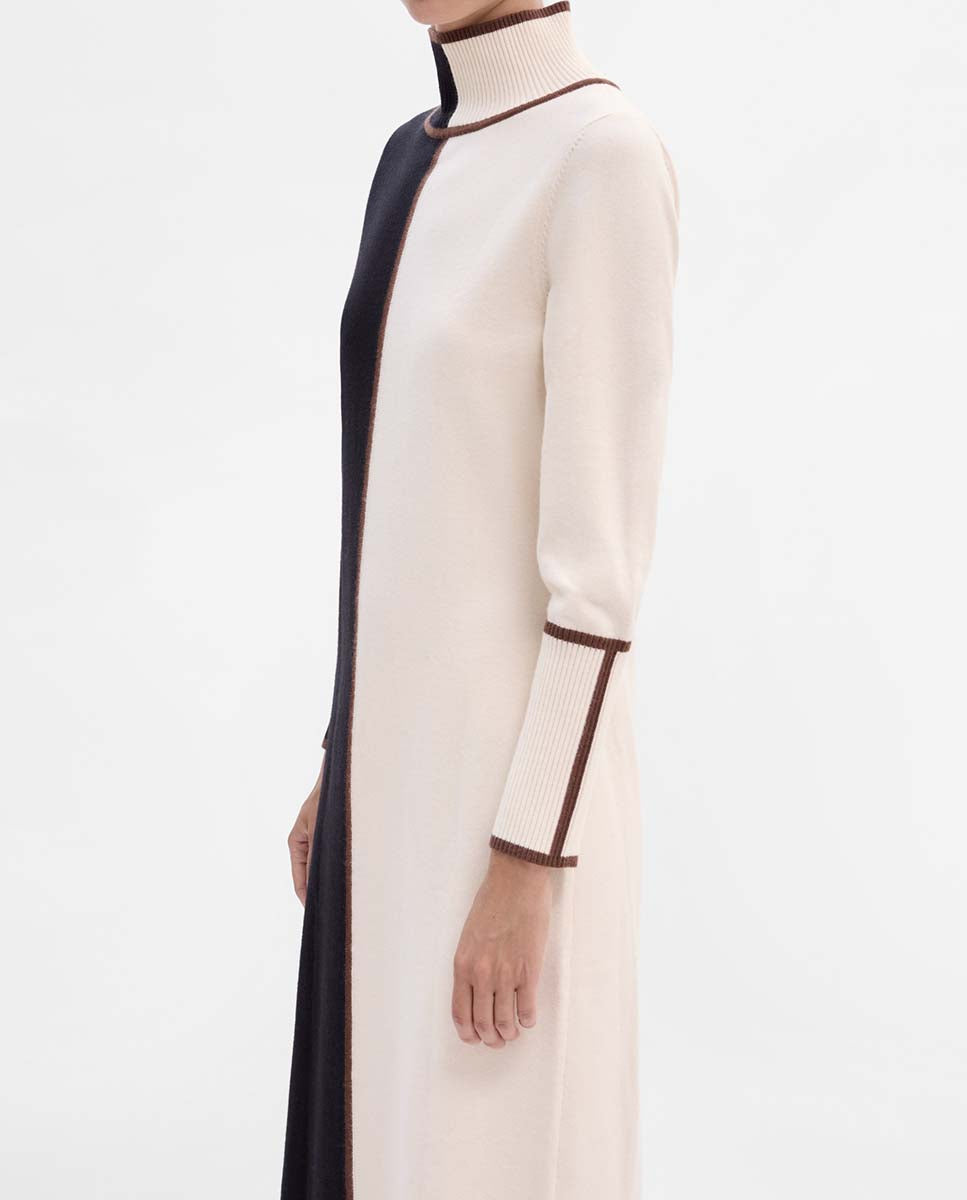 Robe en maille bicolore
