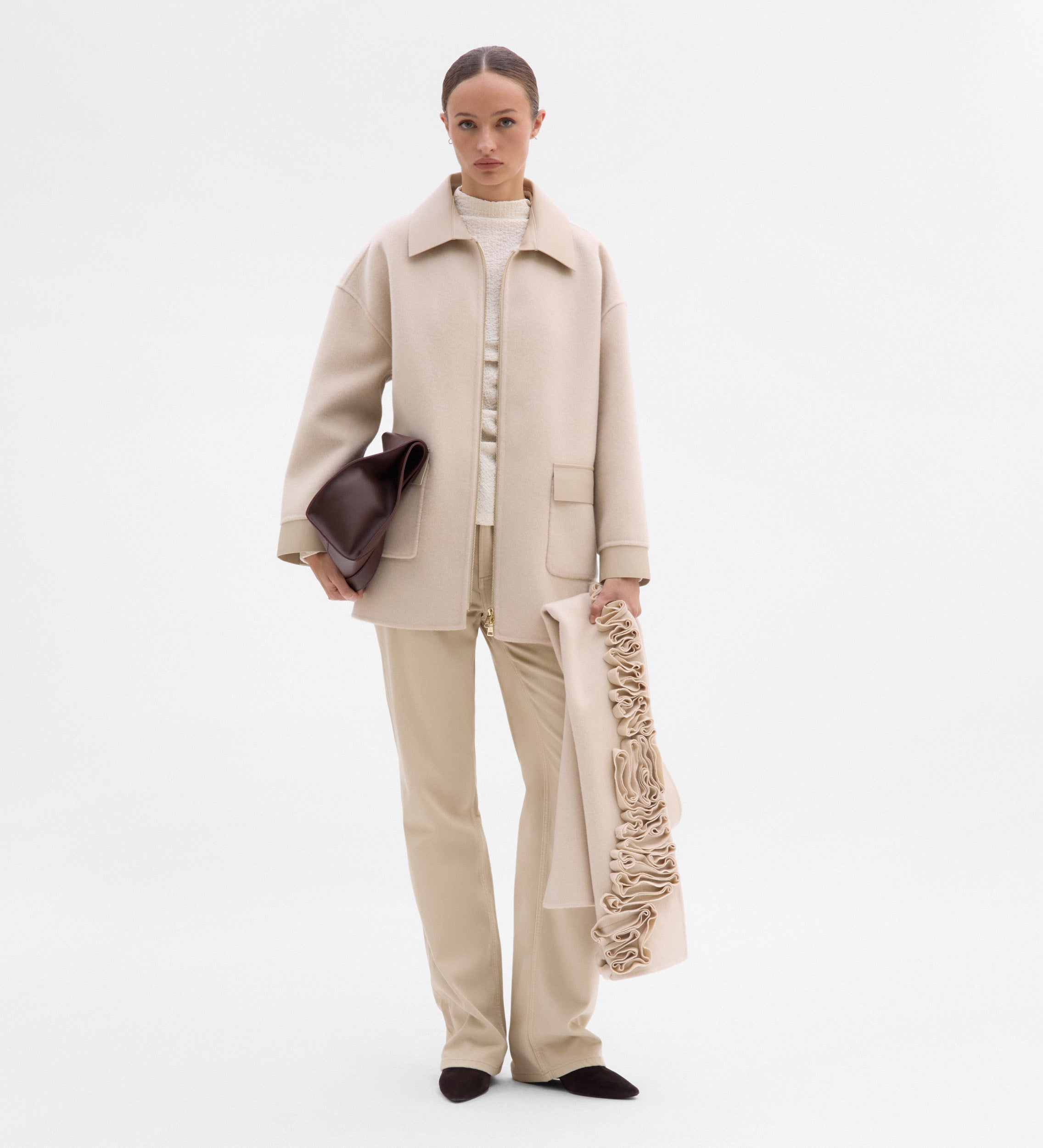 Chaquetón lana bimateria