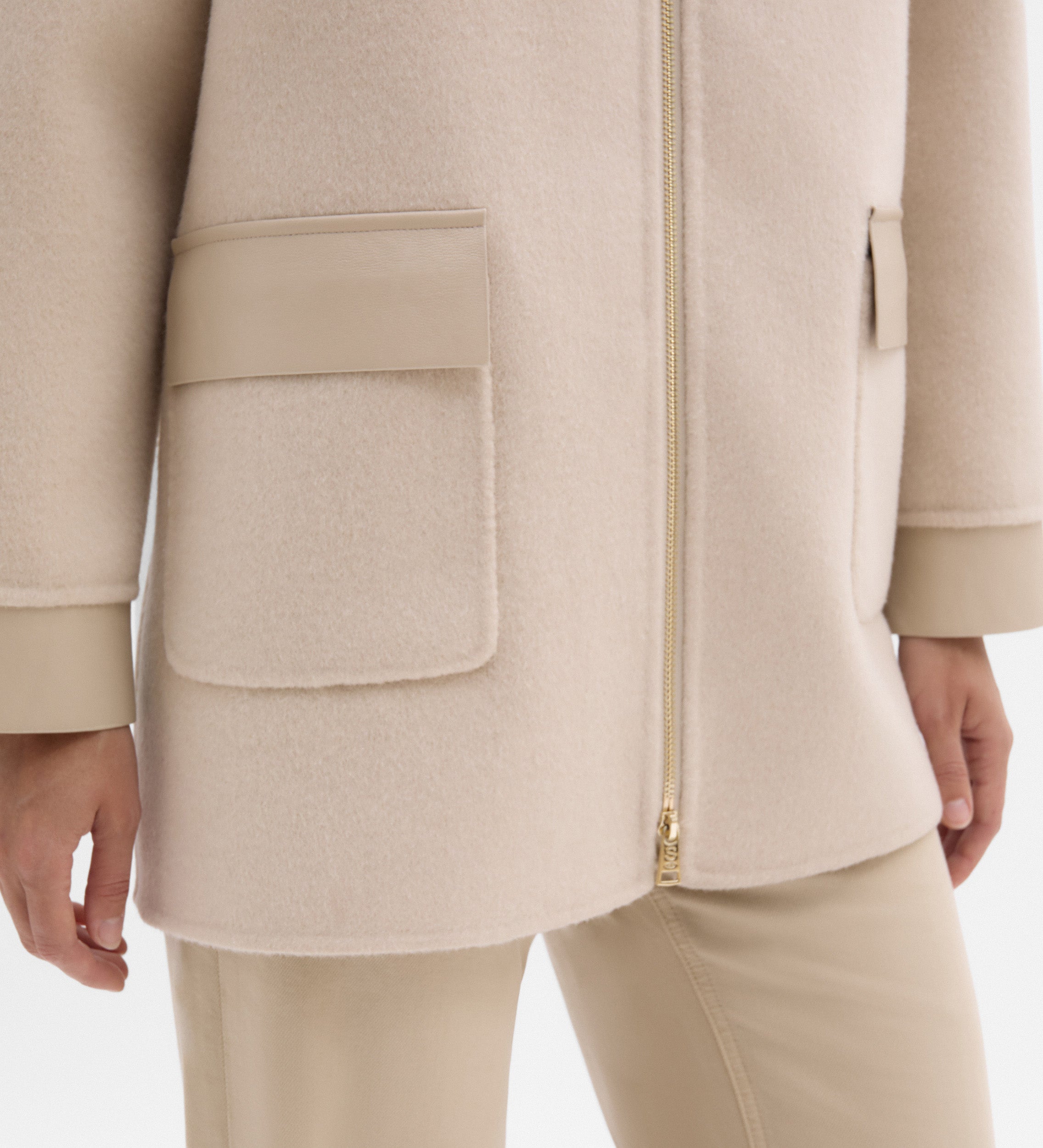Chaquetón lana bimateria