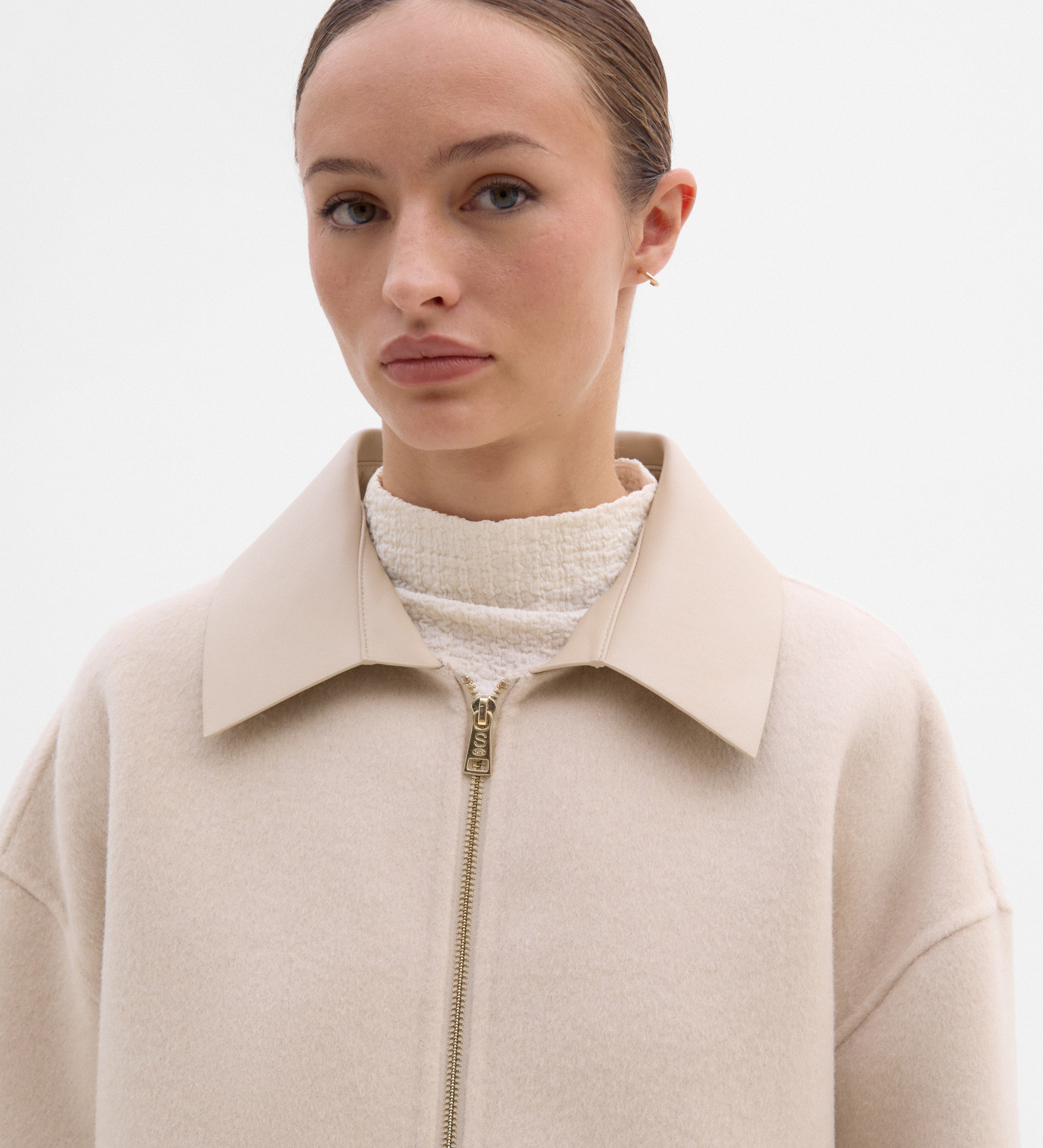 Chaquetón lana bimateria