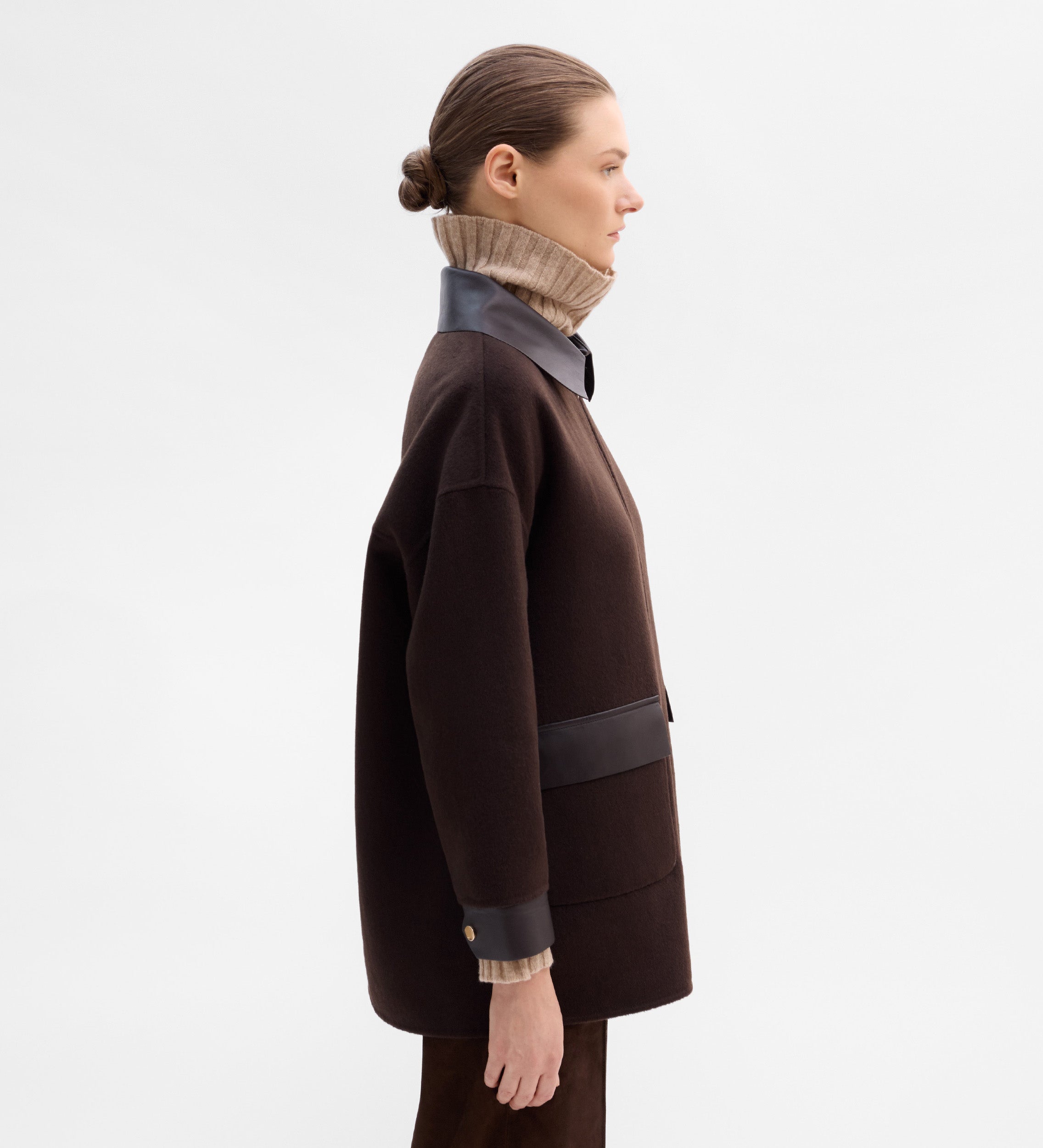 Chaquetón lana bimateria