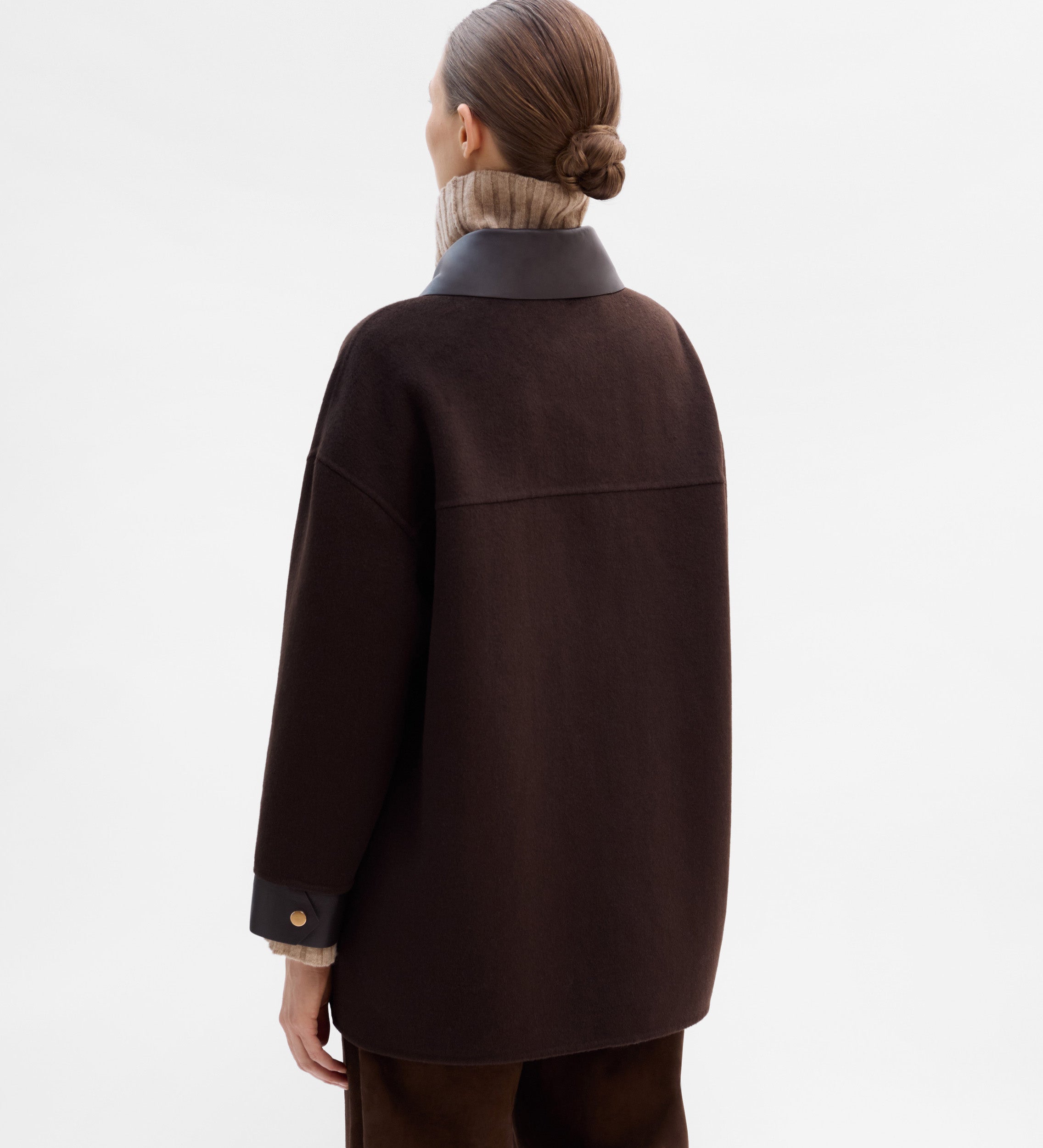 Chaquetón lana bimateria