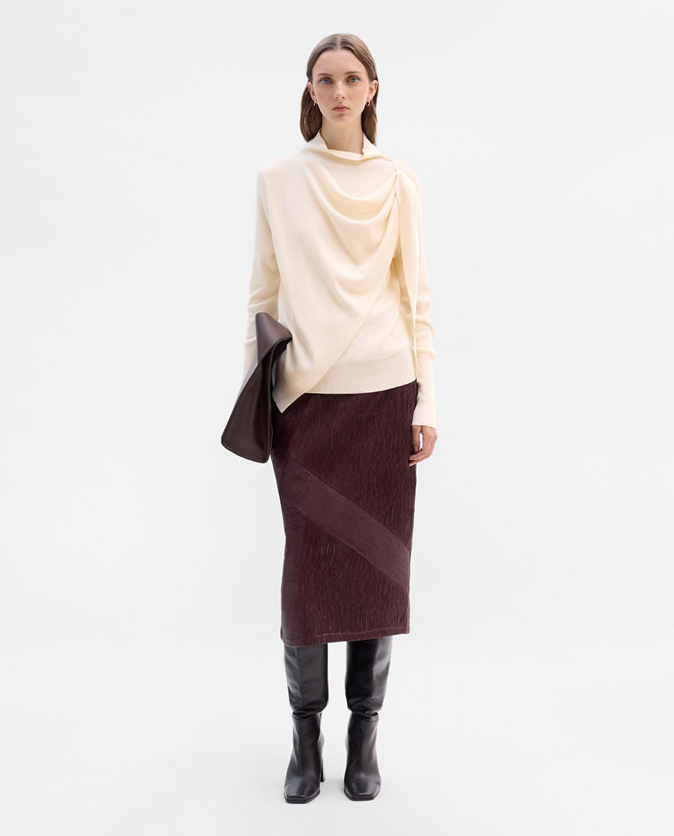 Textured midi skirt