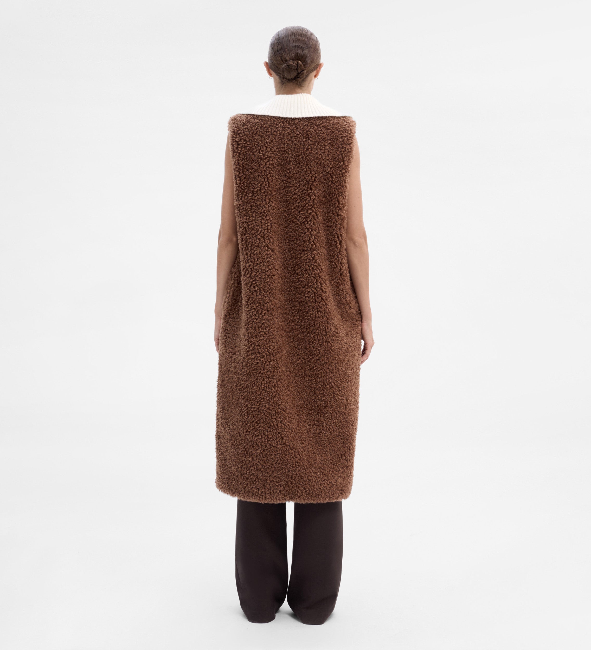 Gilet long peau mouton