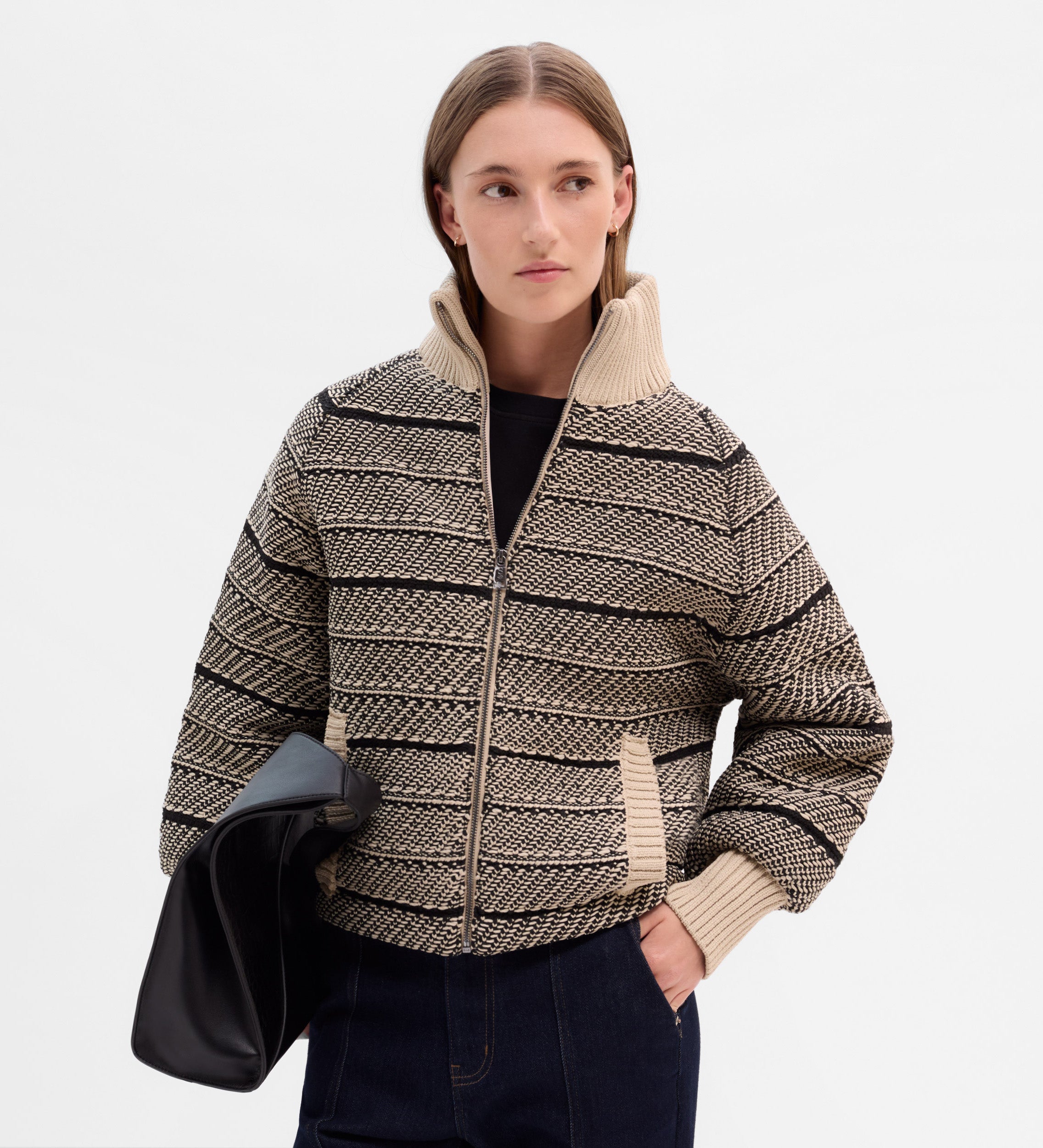 Chaqueta bomber jacquard