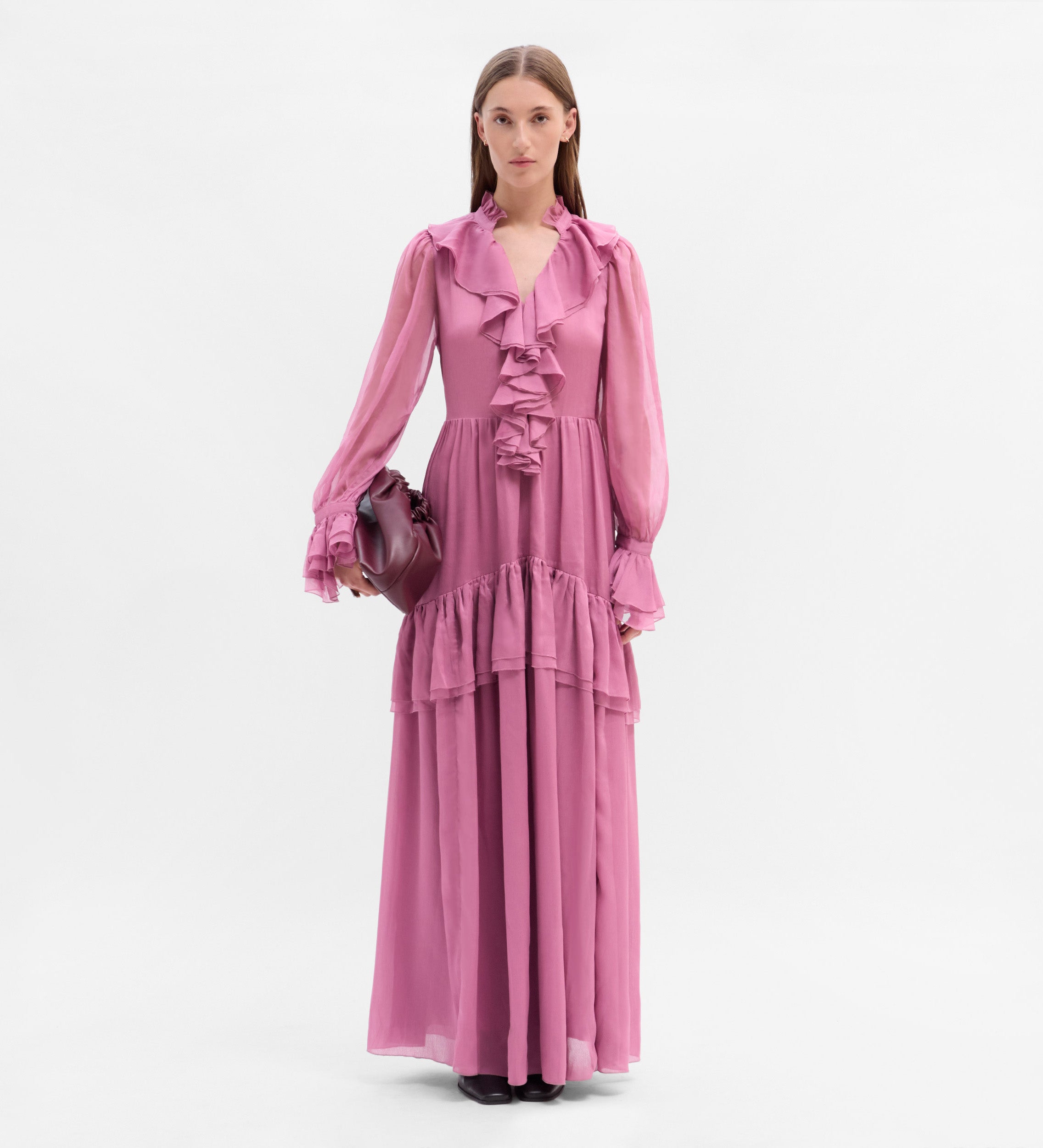 Vestido vaporoso volantes