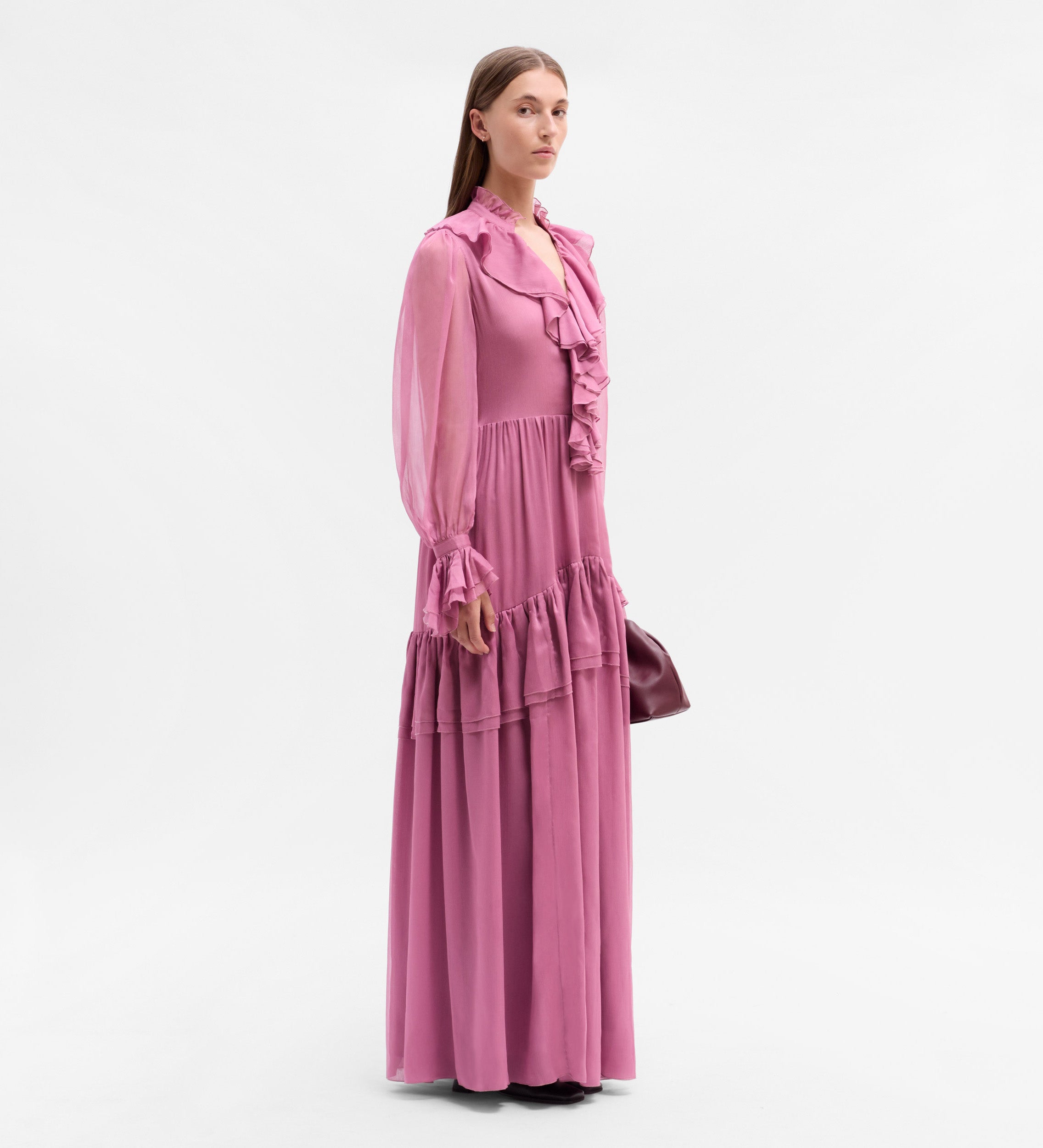 Vestido vaporoso volantes