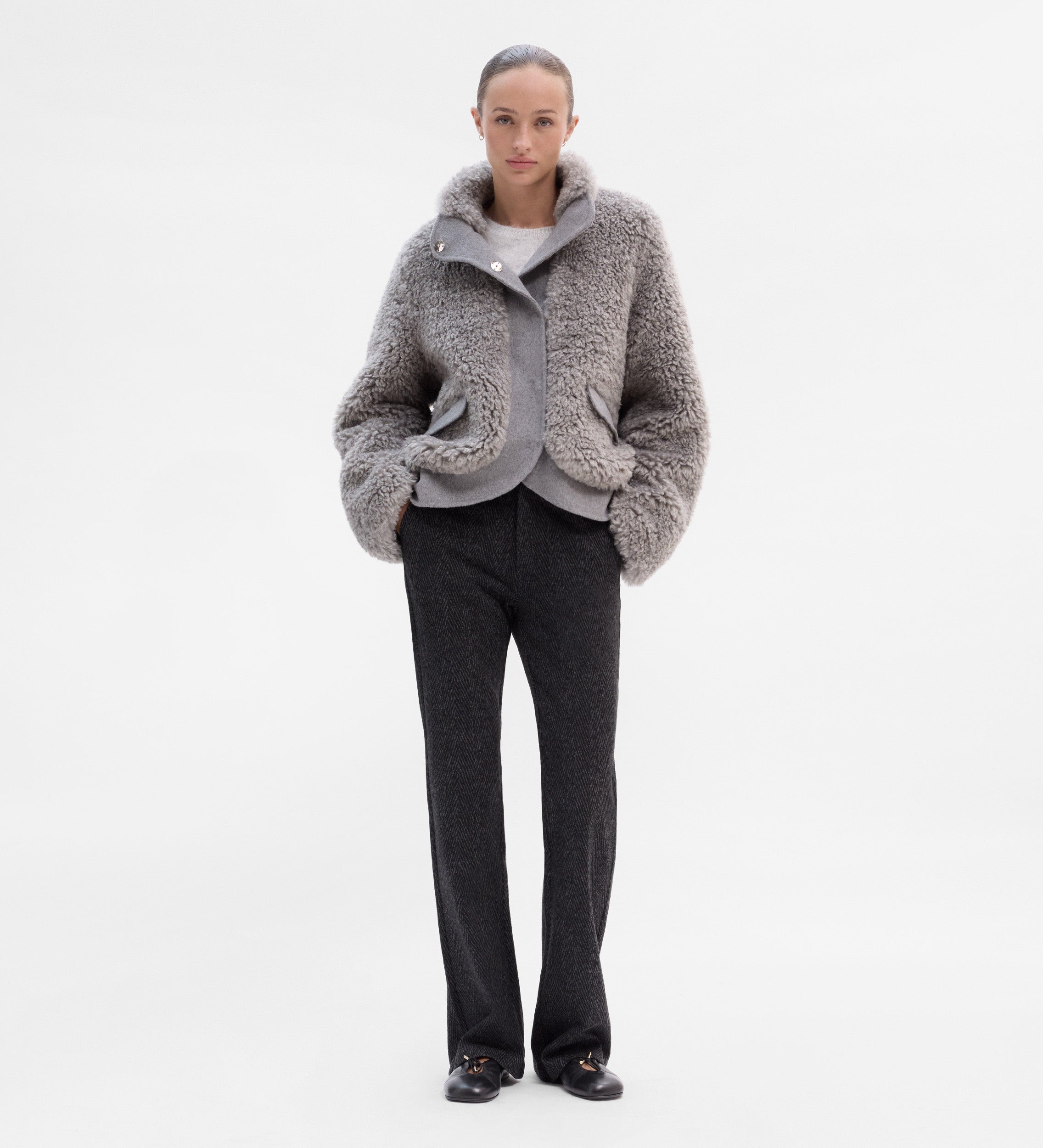 Sheepskin bomber jacket
