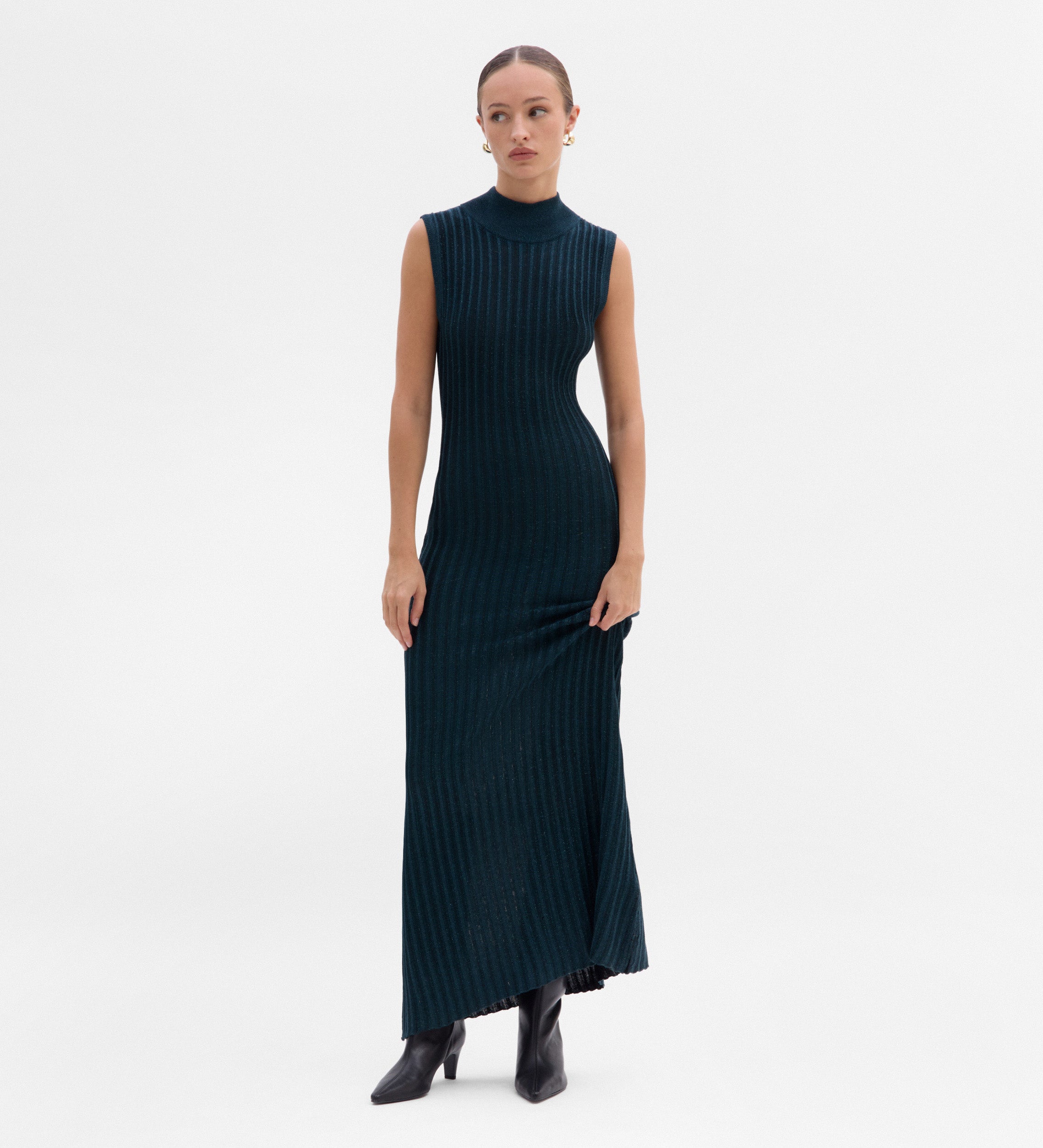 Robe maille métallisée