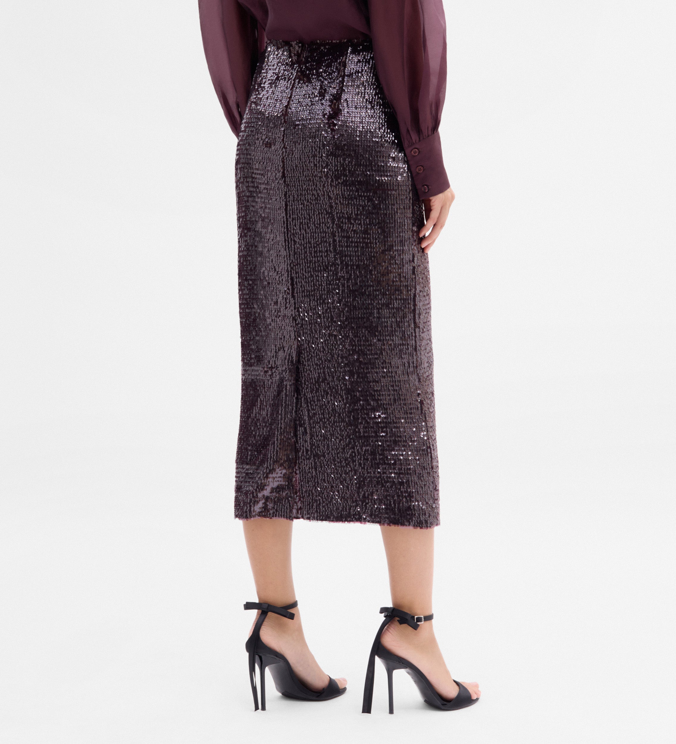 Falda midi lentejuelas