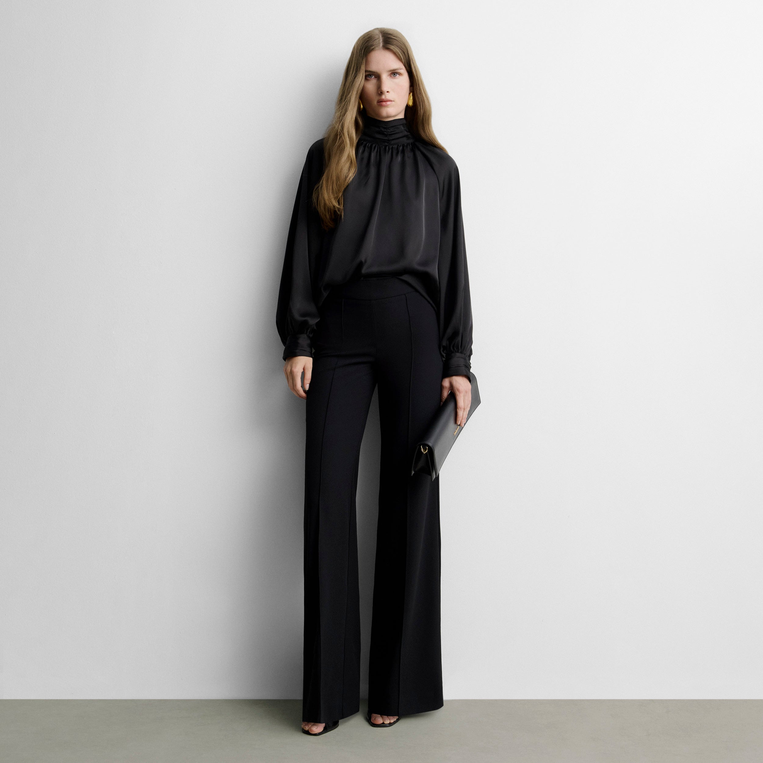 High-waisted flared pants