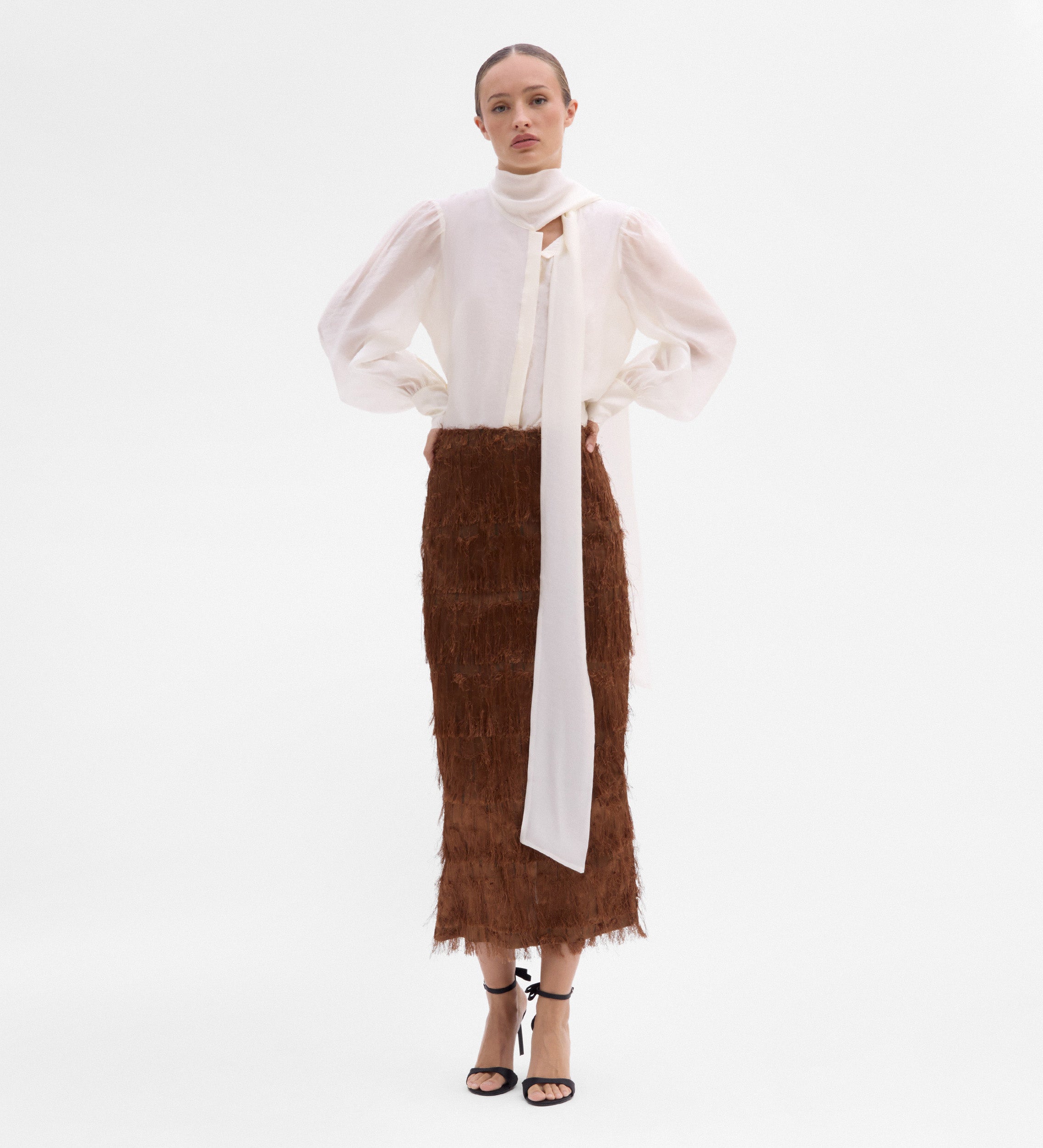 Falda midi textura
