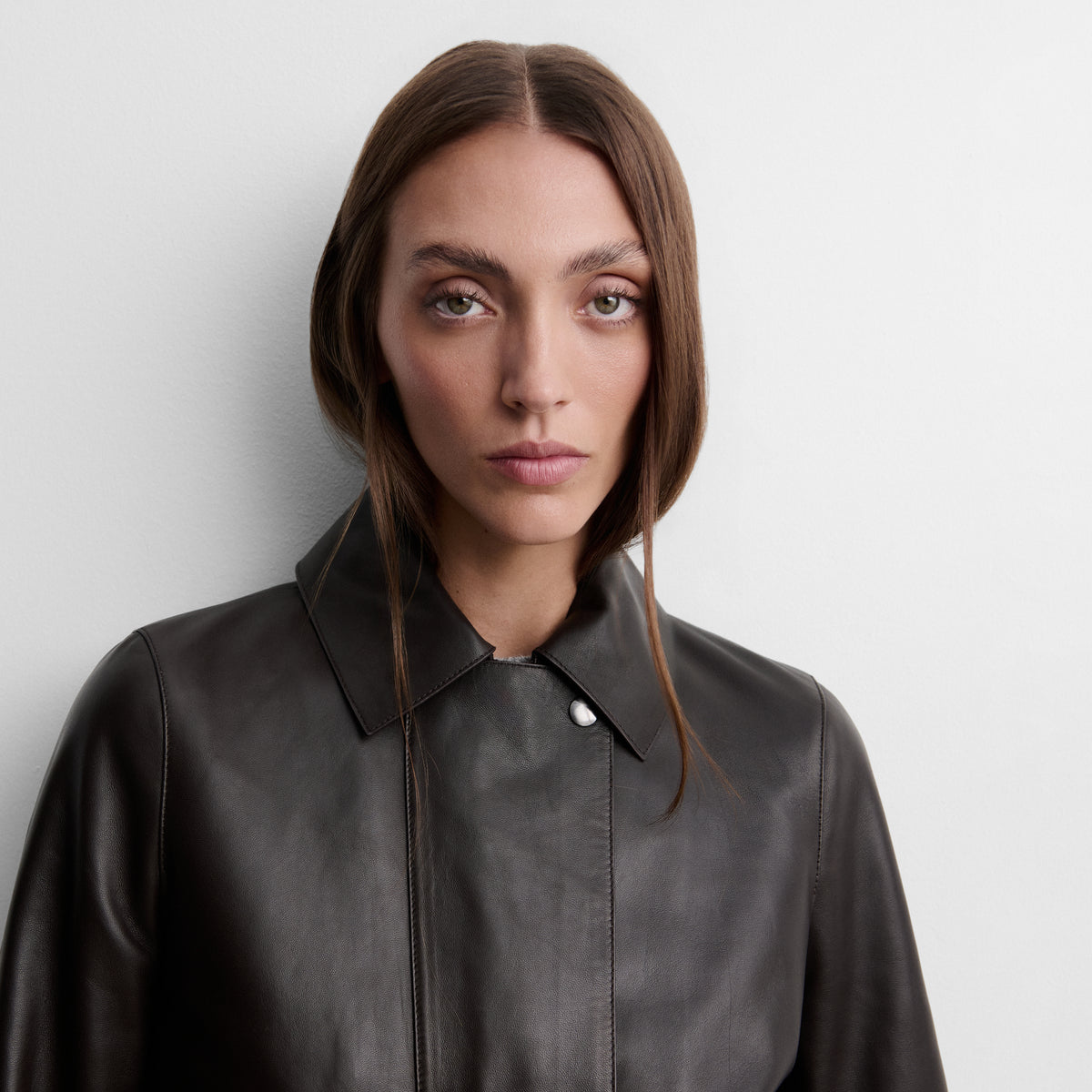 Short nappa leather jacket