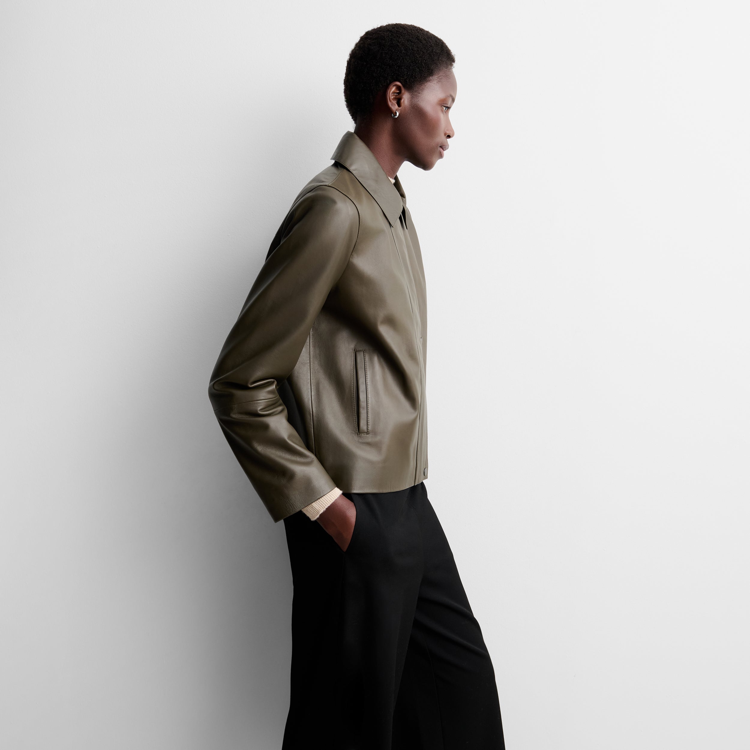 Veste courte en similicuir