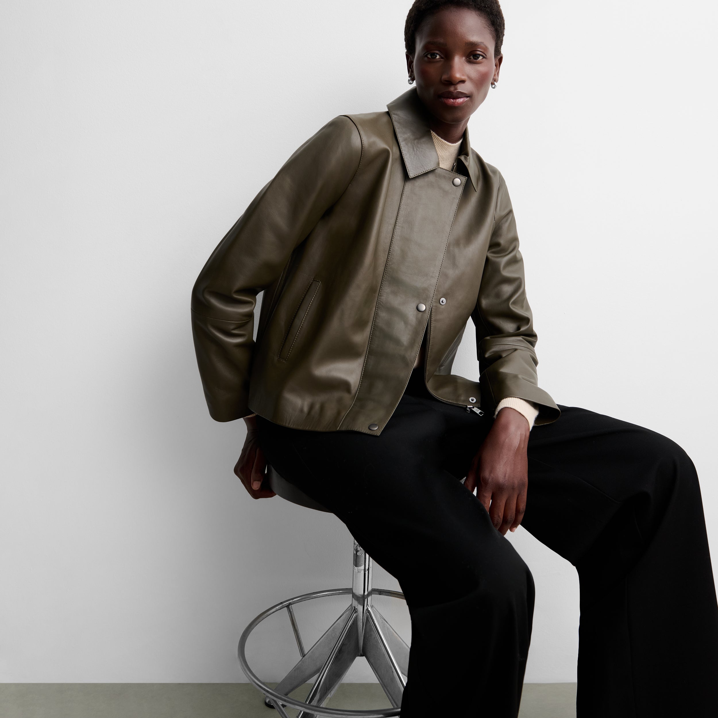Veste courte en similicuir