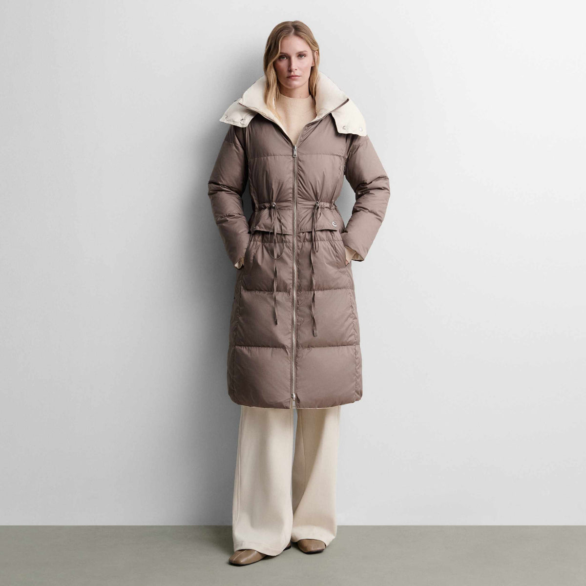 Long reversible puffer jacket