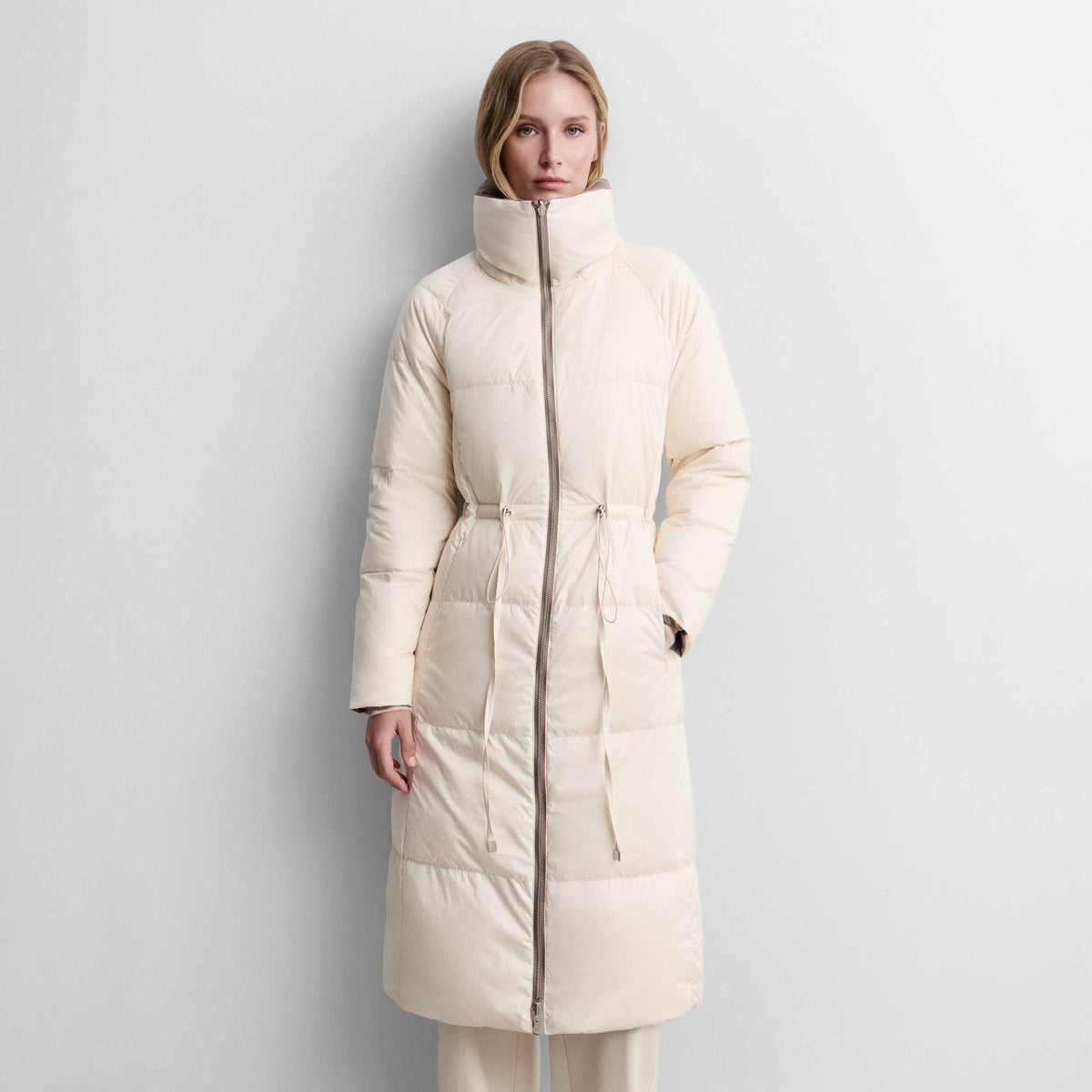 Long reversible puffer jacket
