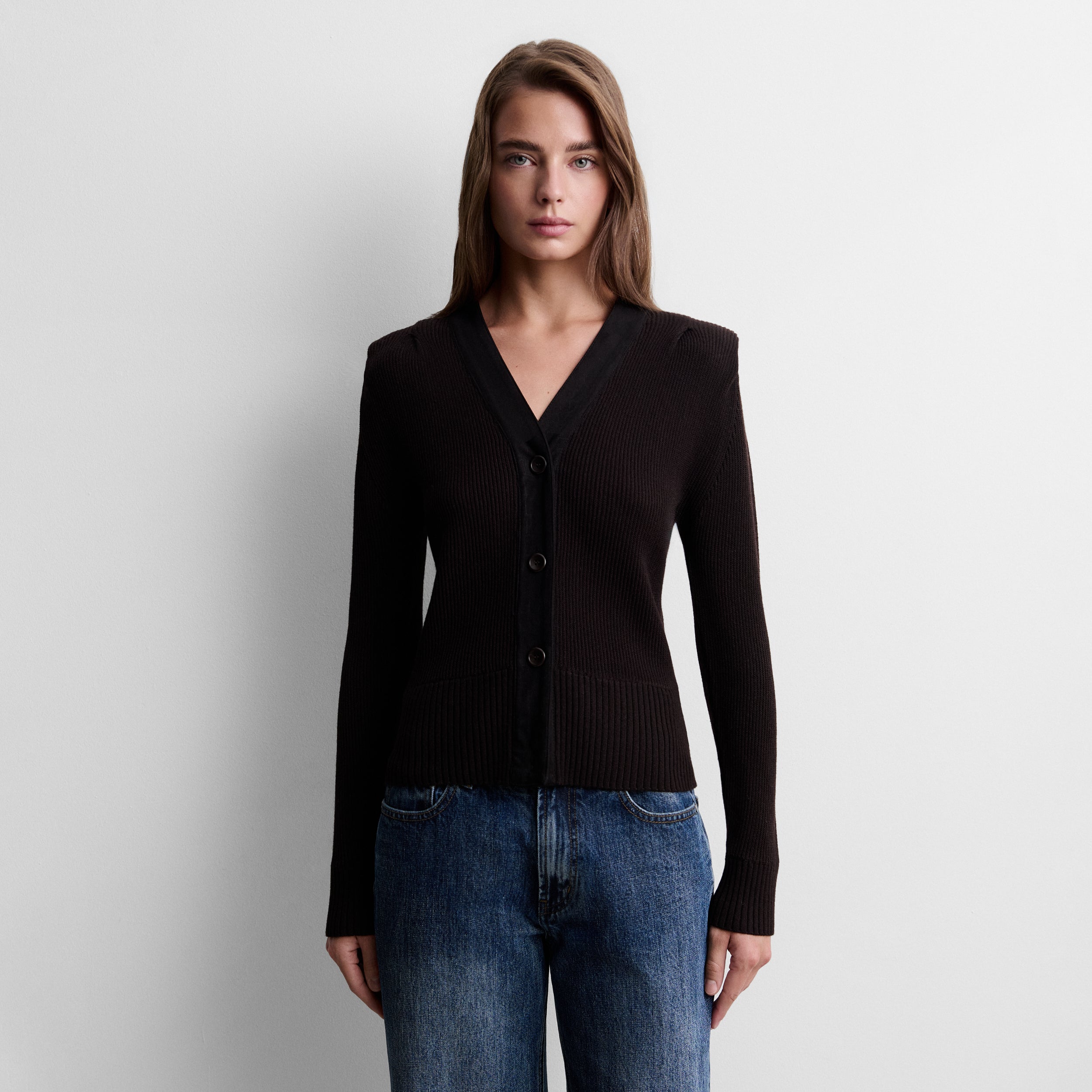 Cardigan en maille à épaulettes