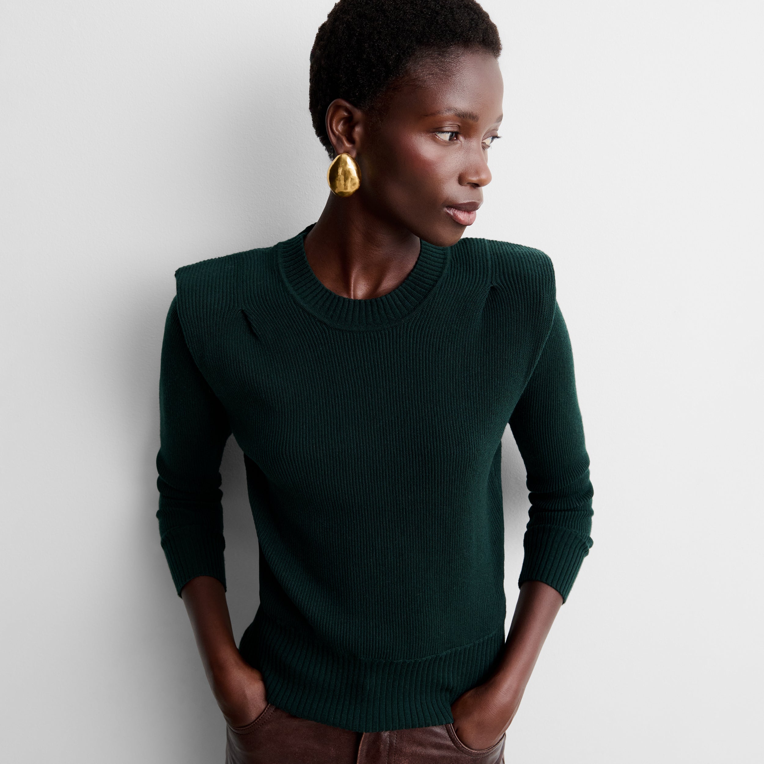 Pull en maille à épaulettes
