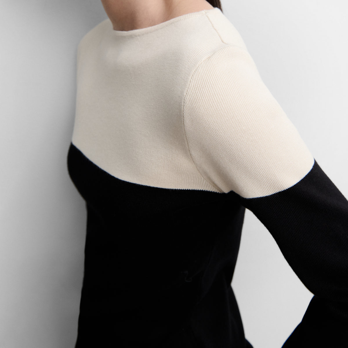Pull en maille bicolore