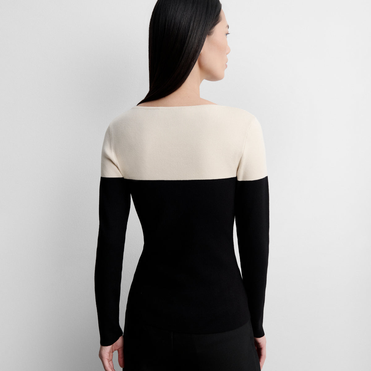 Pull en maille bicolore