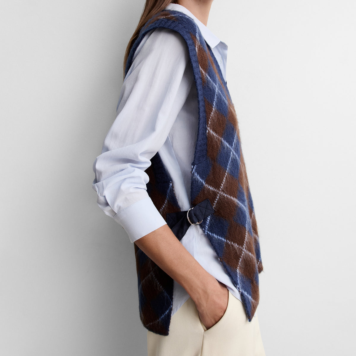 Gilet en maille à losanges