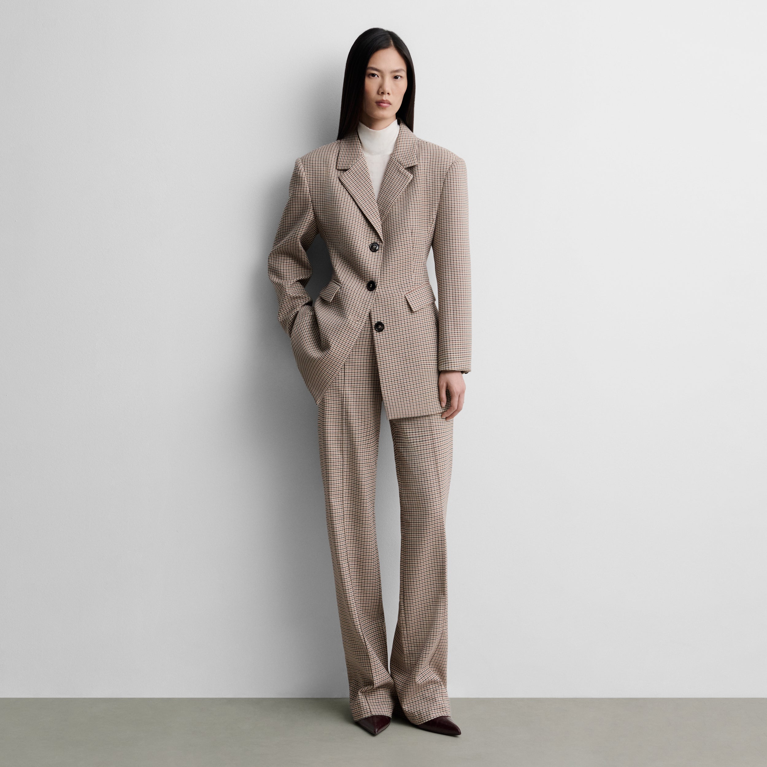 Blazer cintré à carreaux