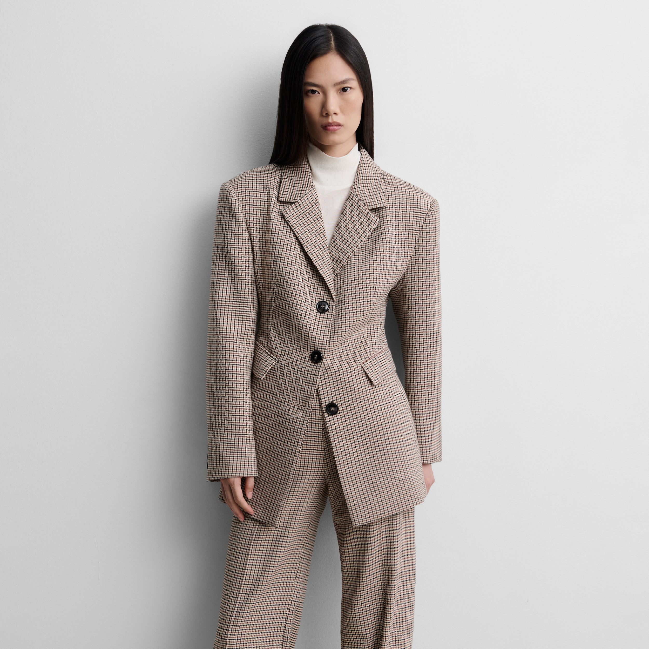 Blazer cintré à carreaux