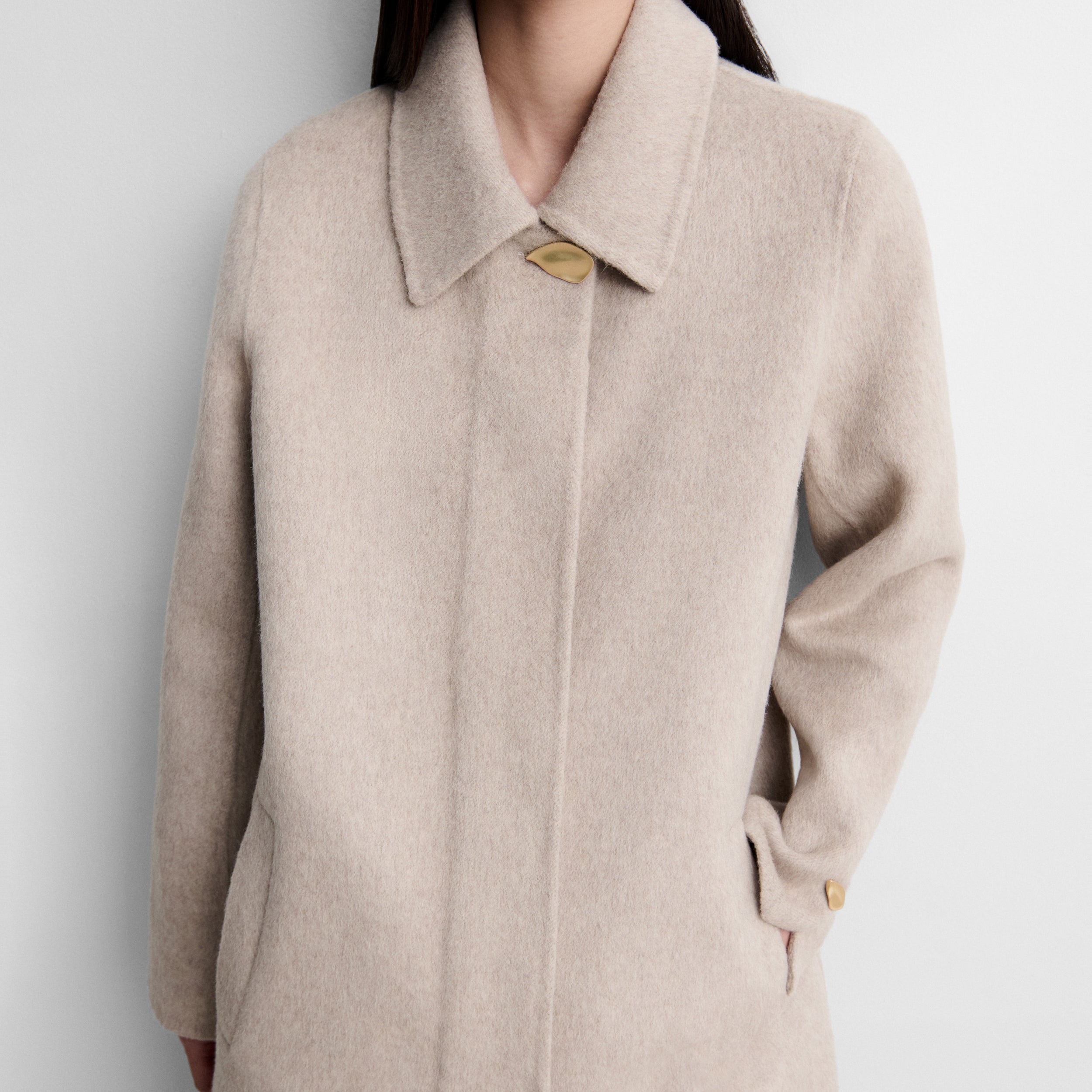 Manteau droit double face