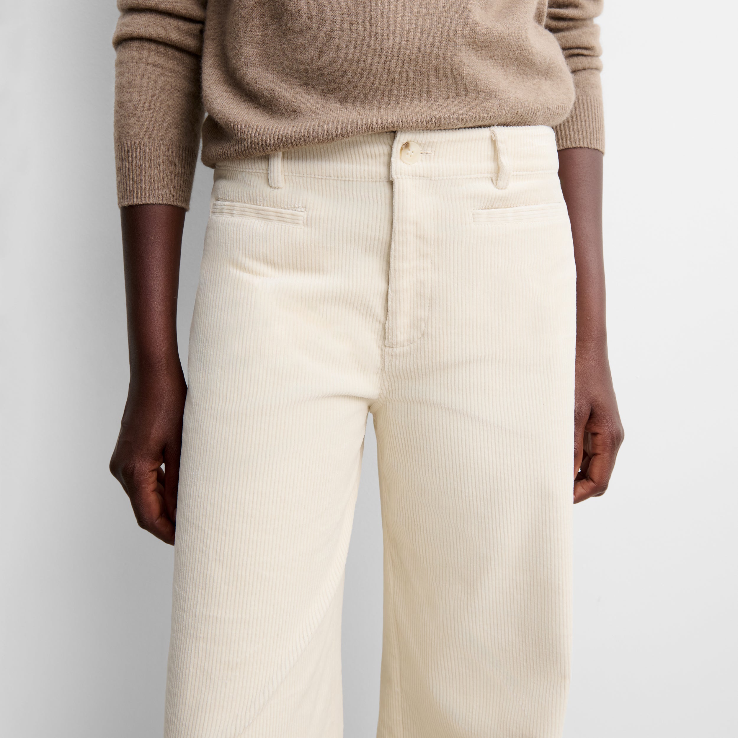 Pantalon droit en velours côtelé