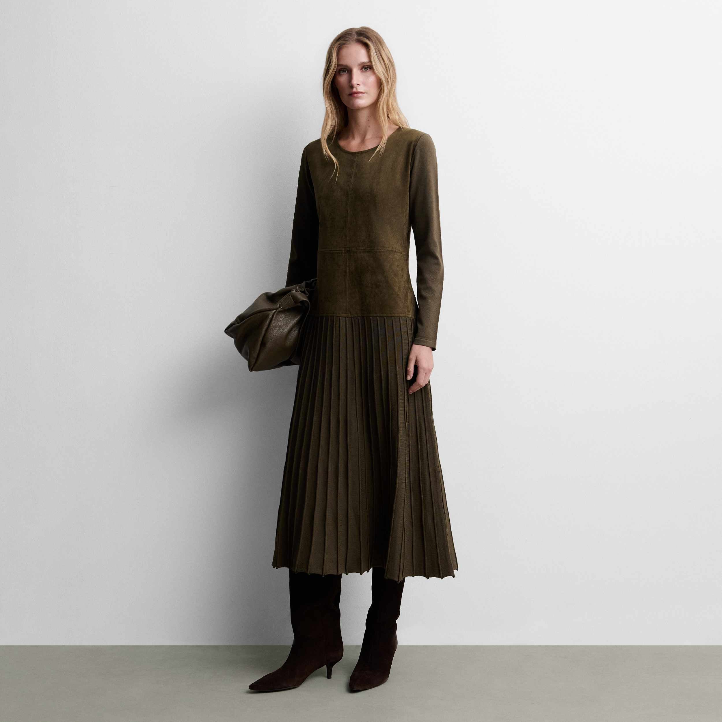 Robe plissée bimatière
