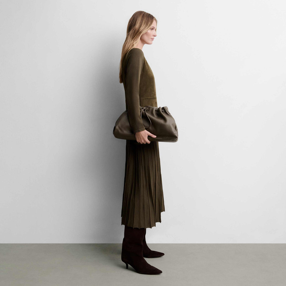 Robe plissée bimatière