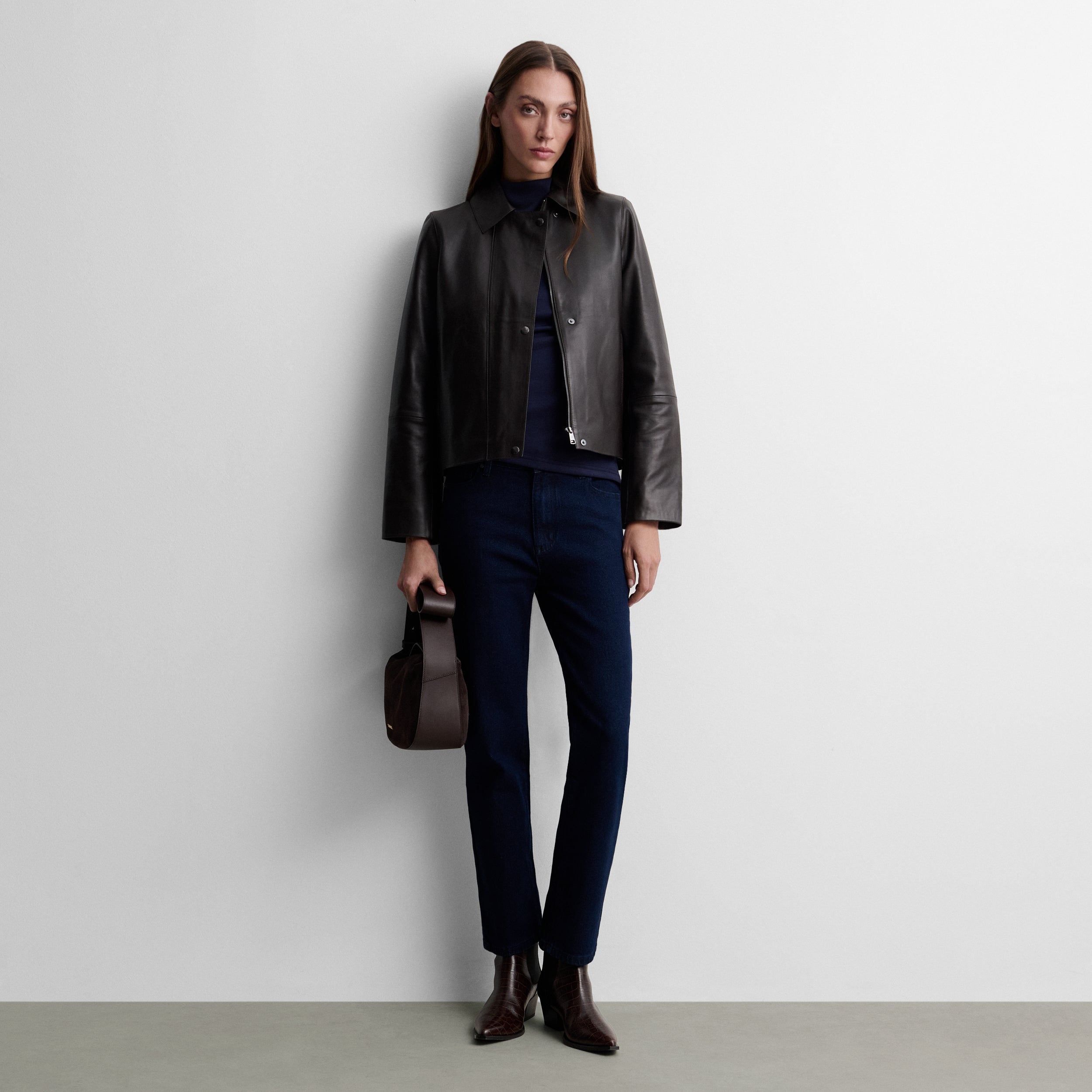 Slim-fit denim trousers