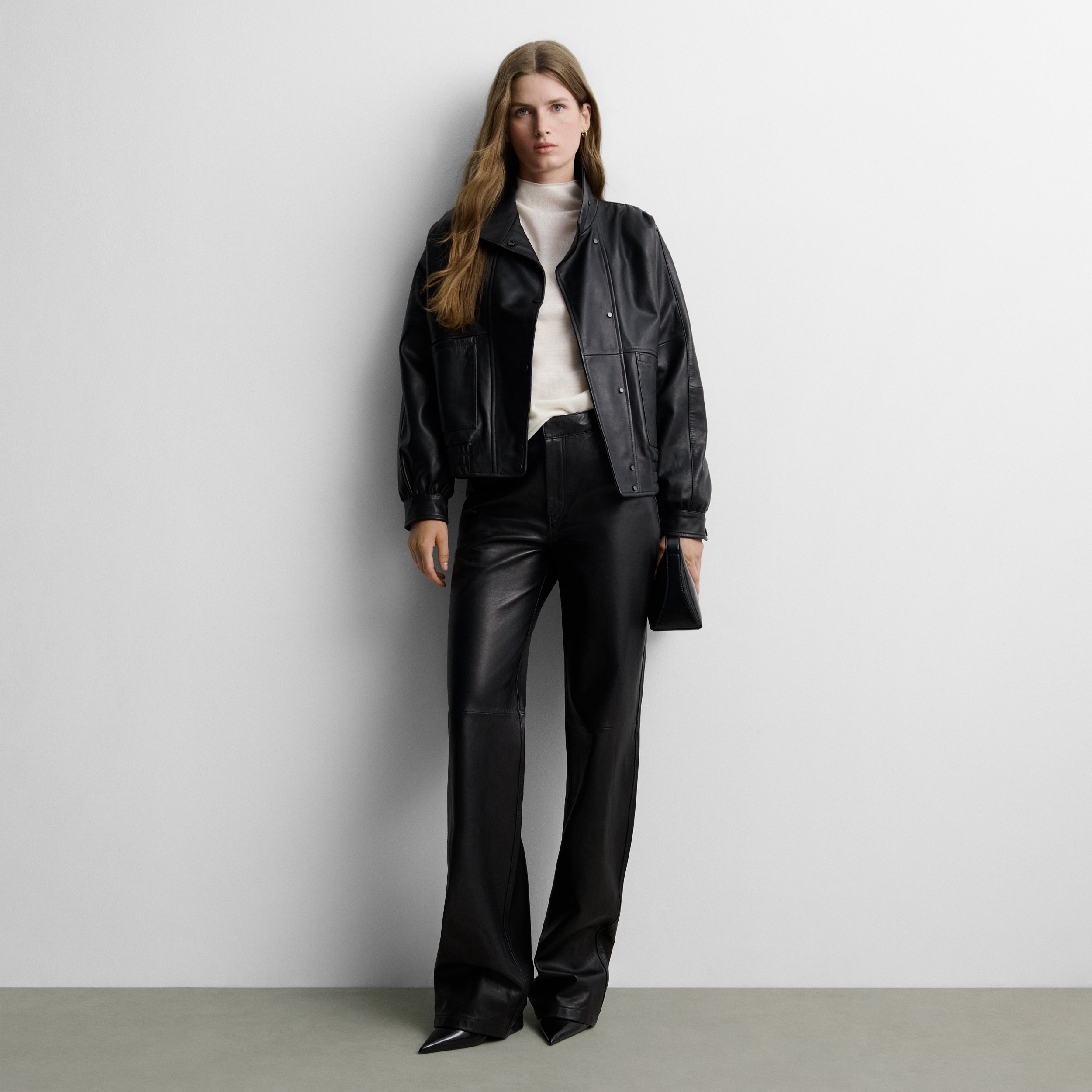 Veste bomber en similicuir