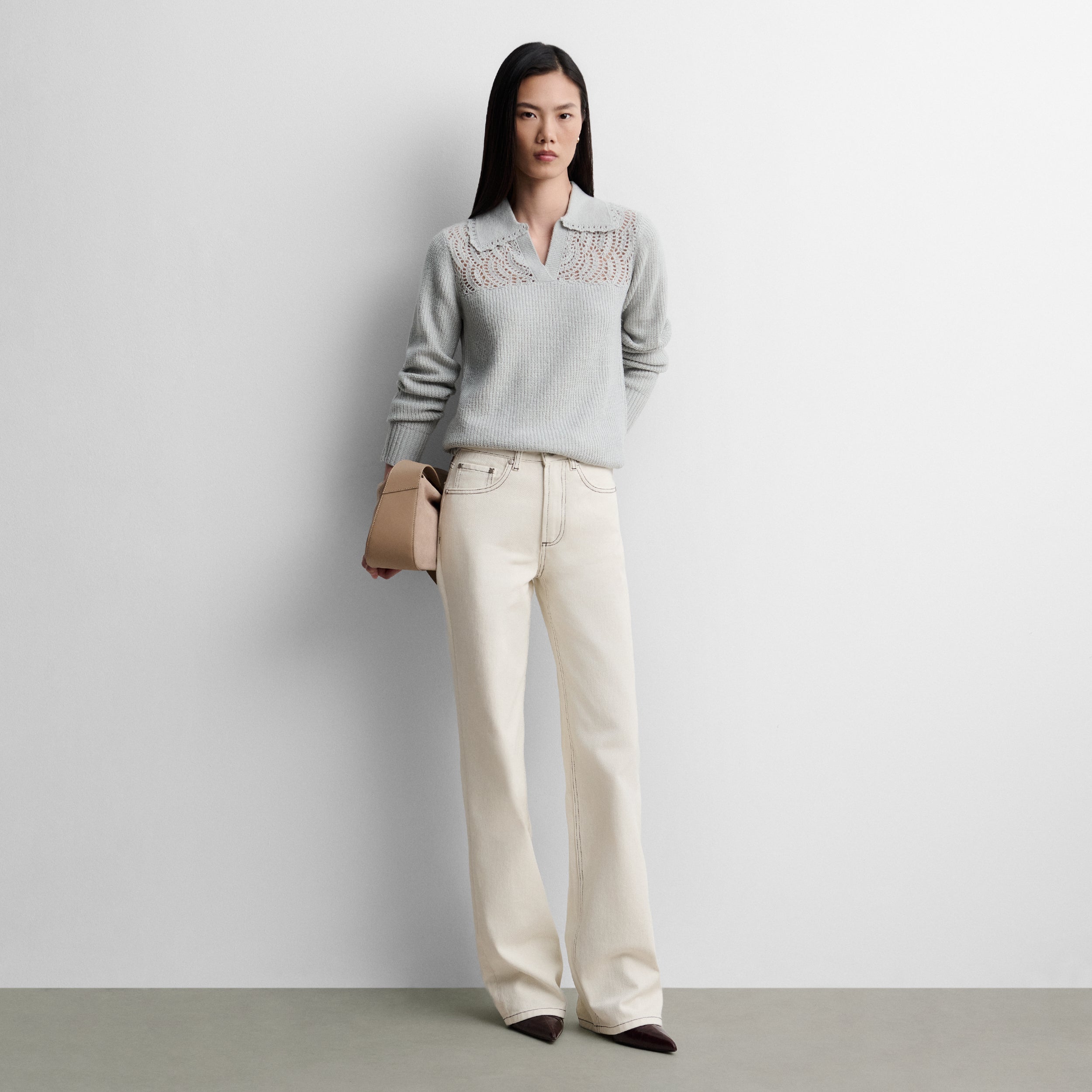 Pantalón sarga algodón recto