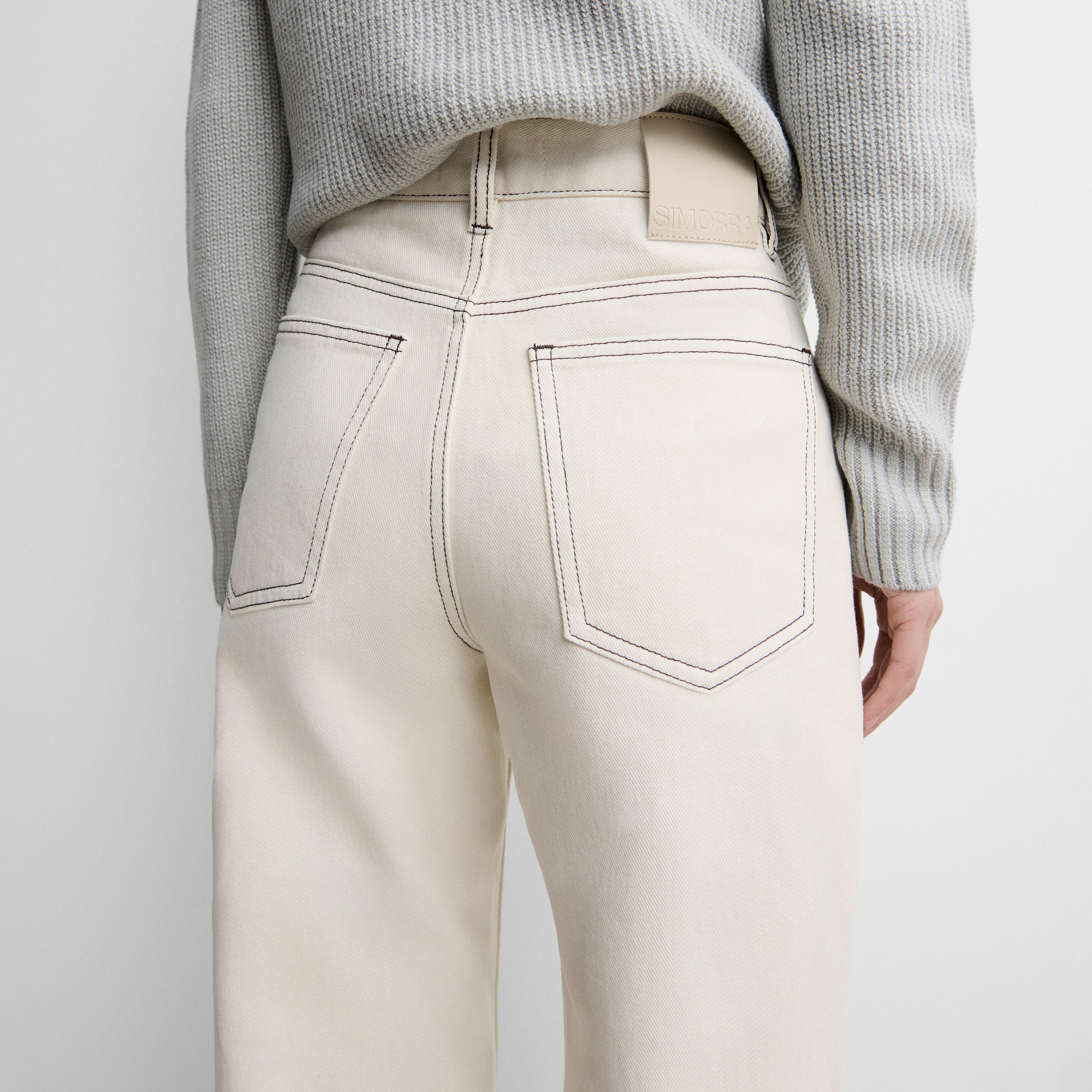 Pantalón sarga algodón recto