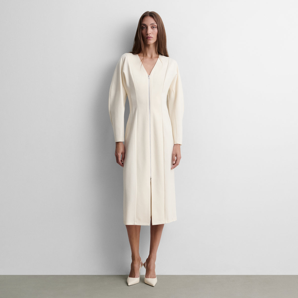 Midi dress with zip
